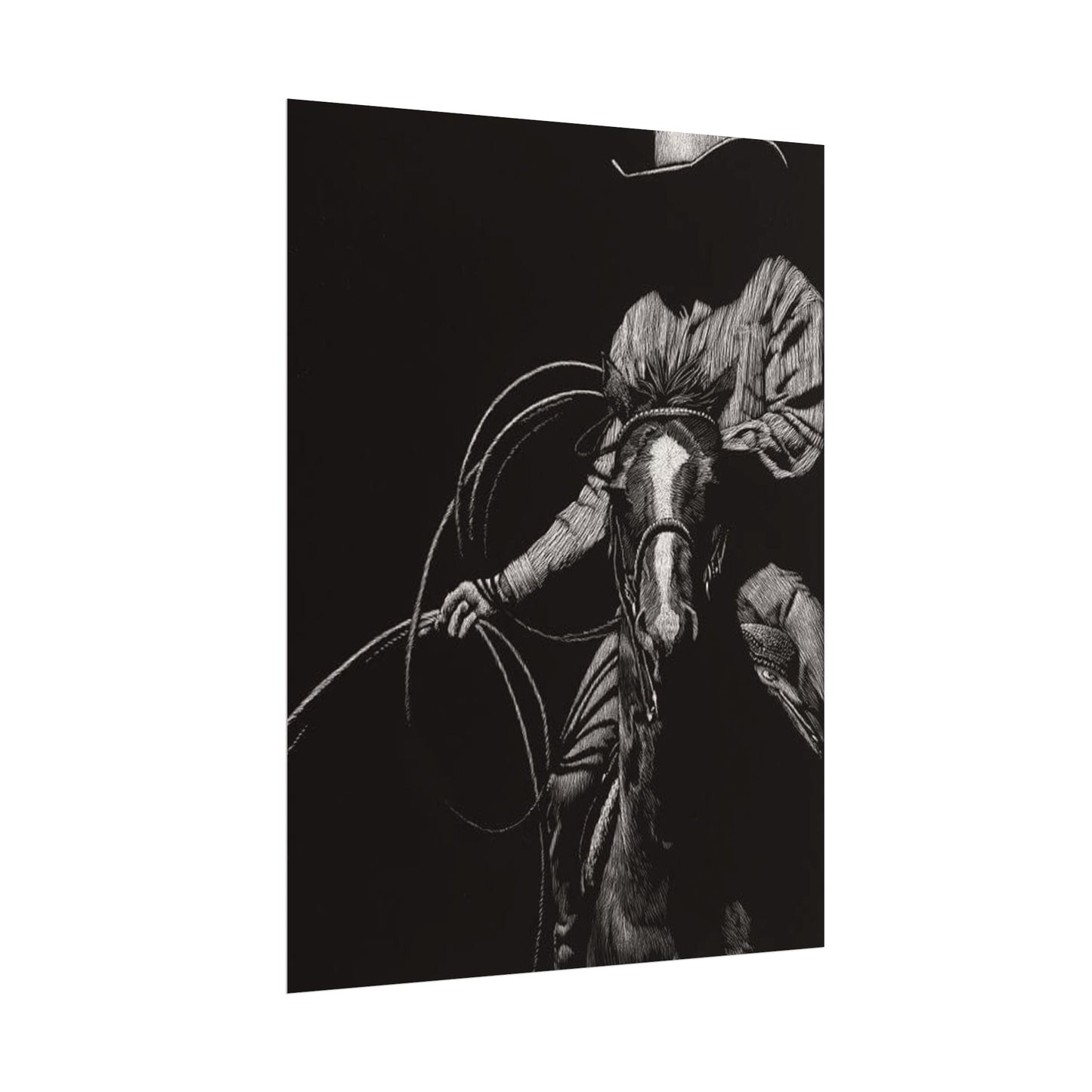 Lasso & Legacy – Western Textured Watercolor Matte Posters