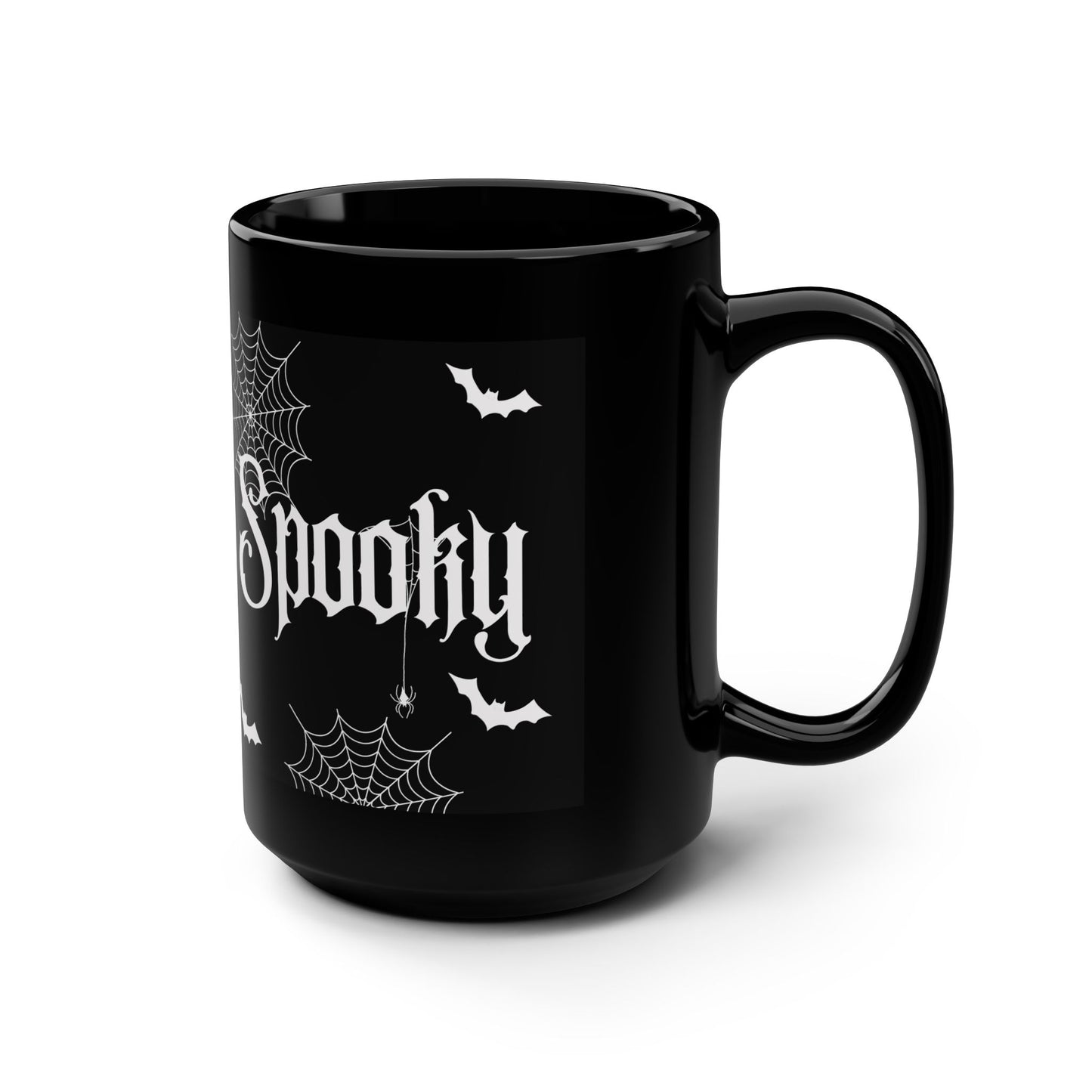 Spooky Black Mug, 15oz Halloween Coffee Cup, Gothic Tea Mug, Perfect for Fall Decor, Unique Gifts for Friends