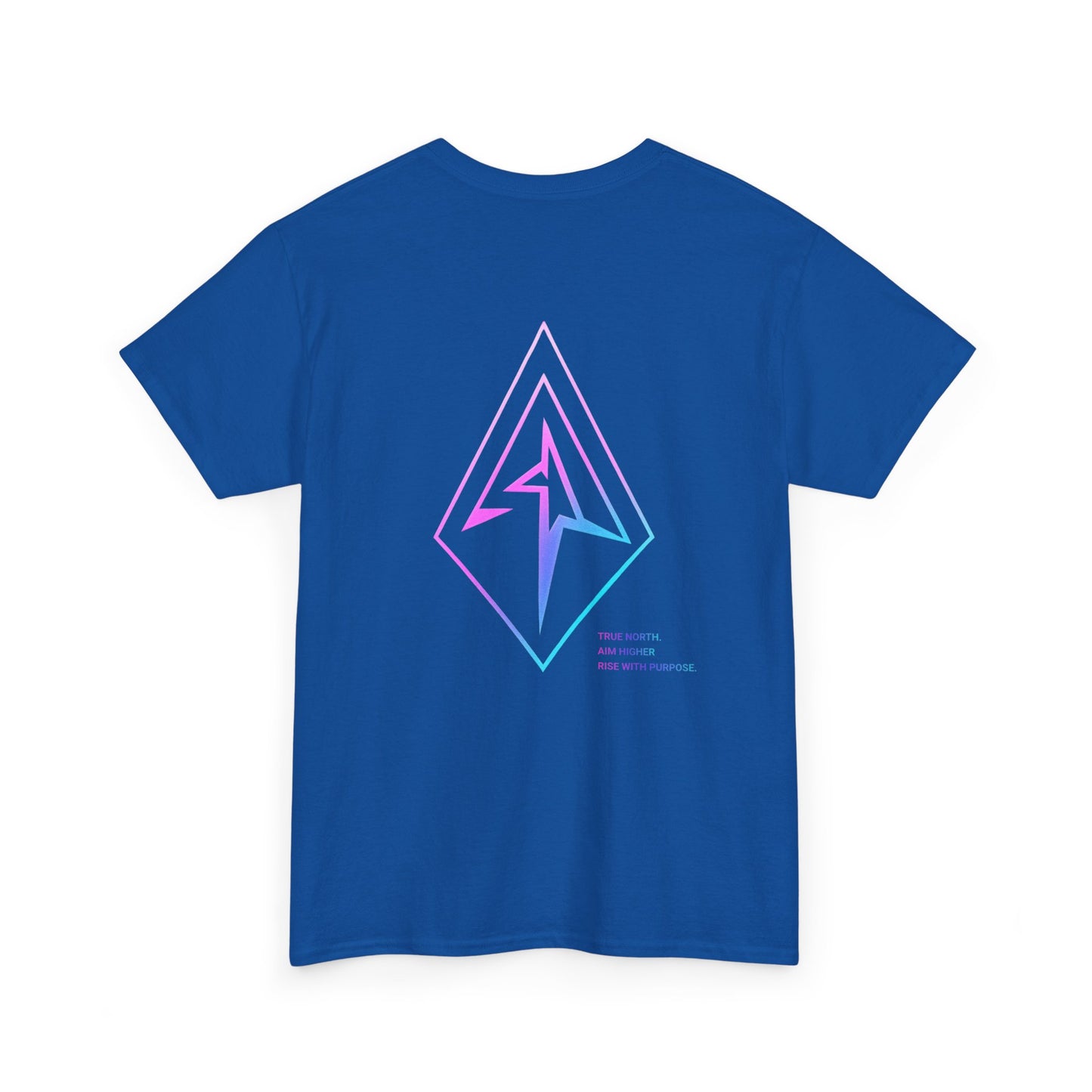 Arrow Ridge Gradient Tee — Minimal Origami Logo T-Shirt with Pastel Holographic Design