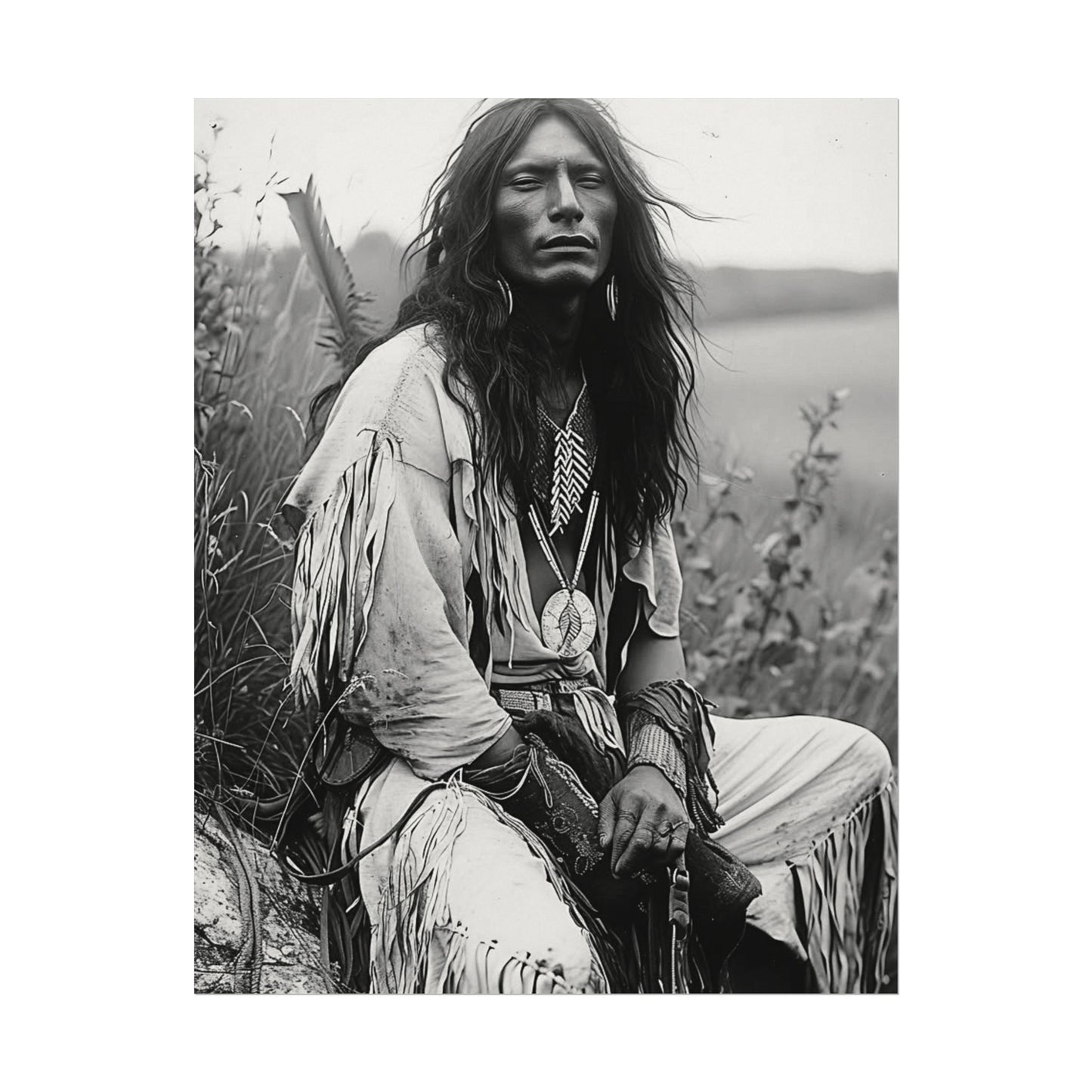 Mother Earths Guardian – Western Textured Watercolor Matte Posters