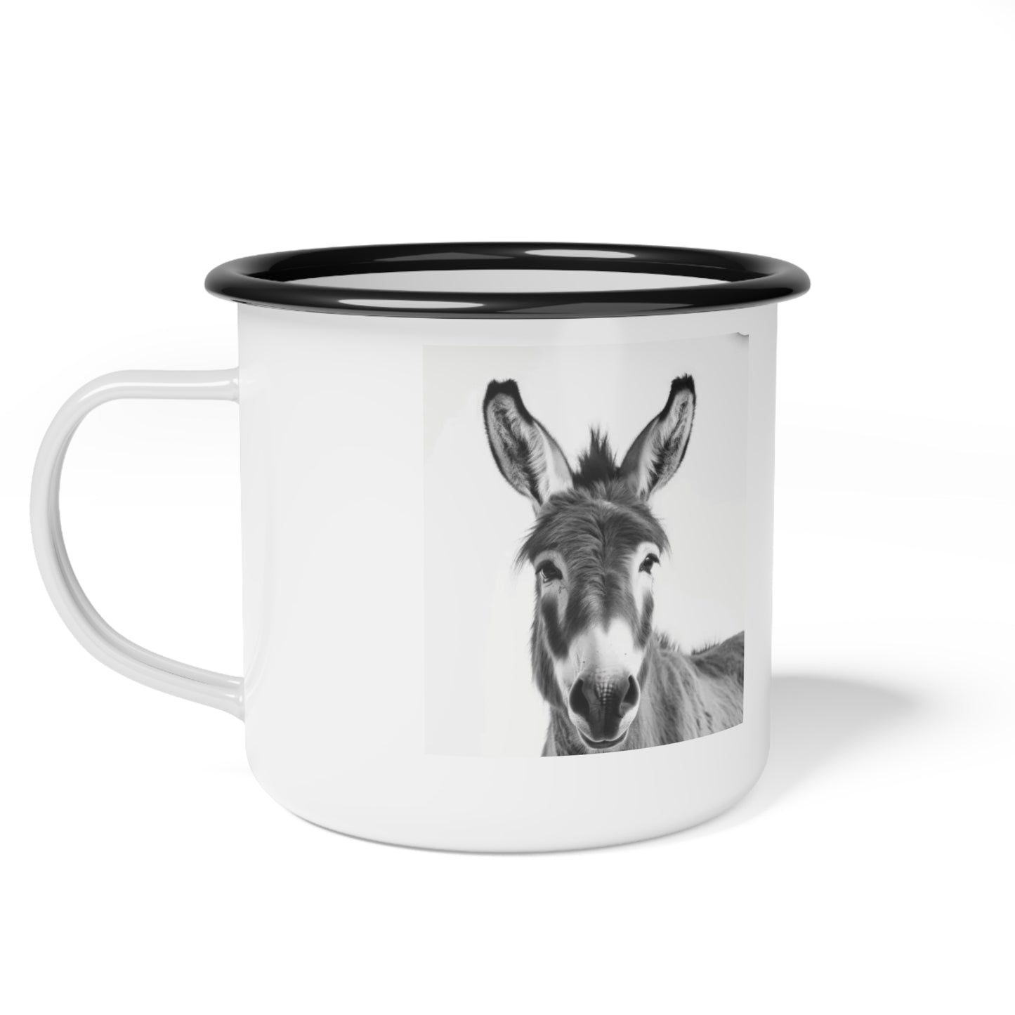 Cute Donkey Enamel Camp Cup - Perfect for Camping, Hiking, Outdoors, Gifts for Nature Lovers, Coffee Mug, Farmhouse Decor