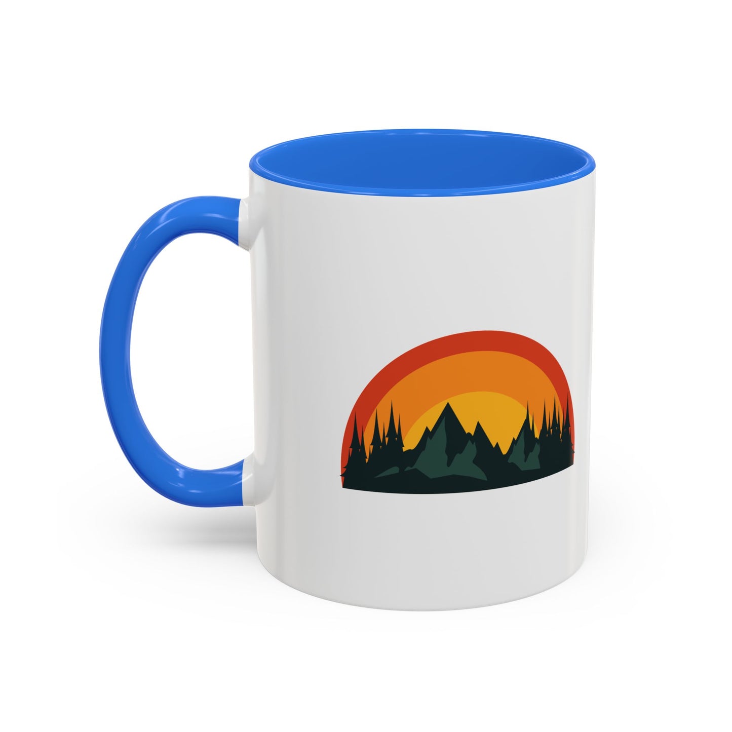 Red, Orange, Yellow Colorful Mountain Sunset Mug, Perfect Gift for Nature Lovers, Cozy Coffee Mug, Campfire Memories, Adventurer's Drinkware