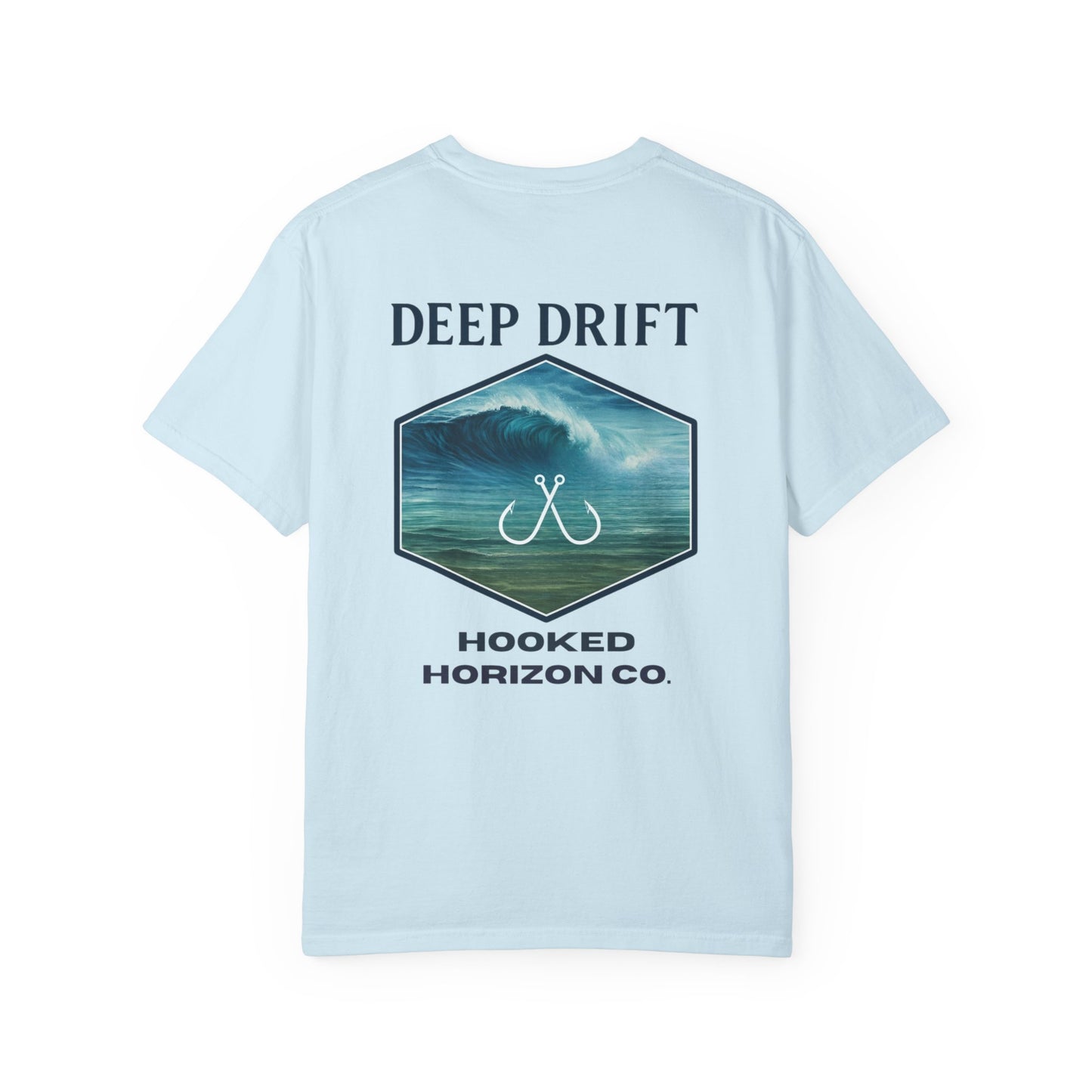 Deep Drift Wave Break Fishing T-Shirt - Ocean-inspired Fishing Tee for Angler Lovers, Hooked Horizon Co. Tee