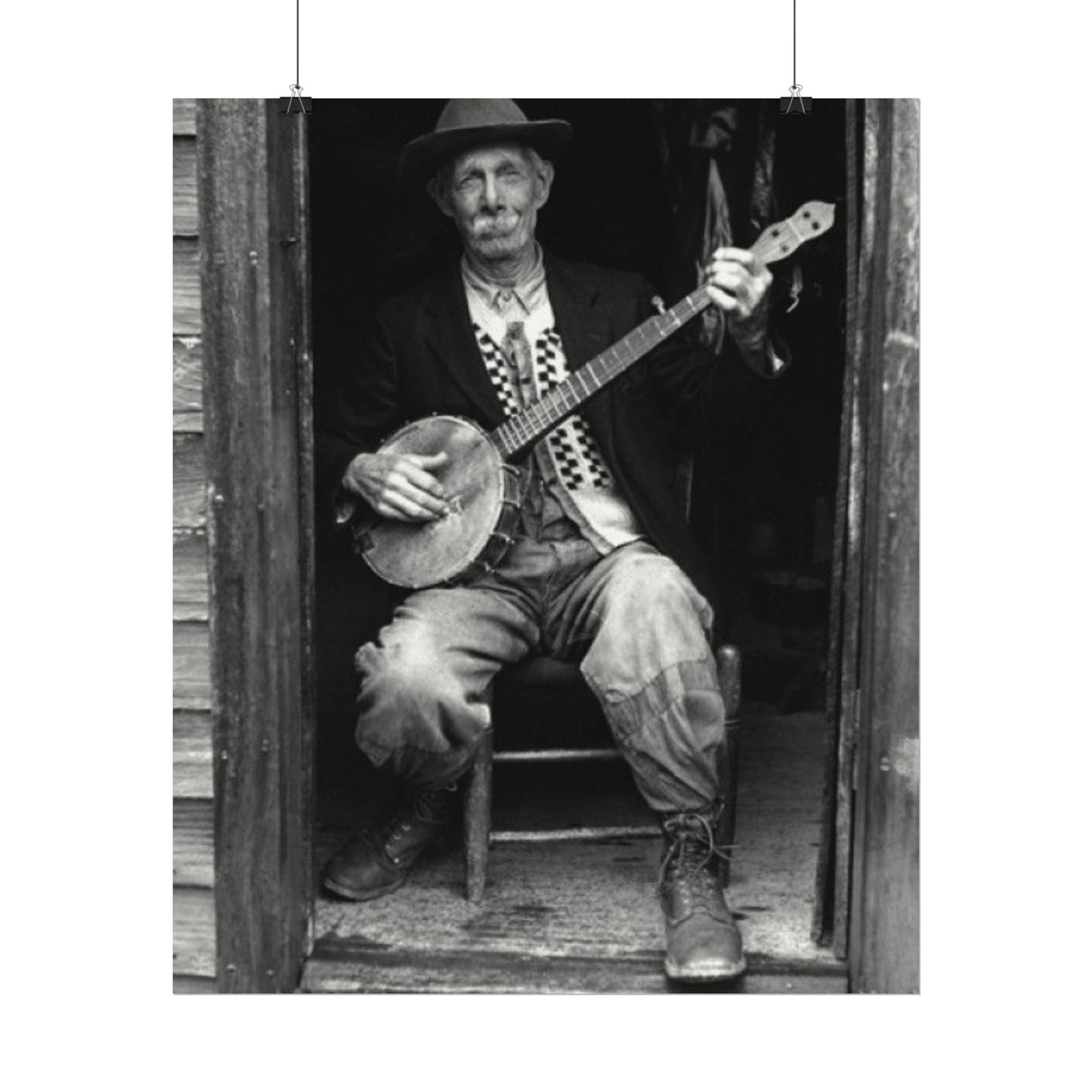 Strings In The Still – Western Textured Watercolor Matte Posters