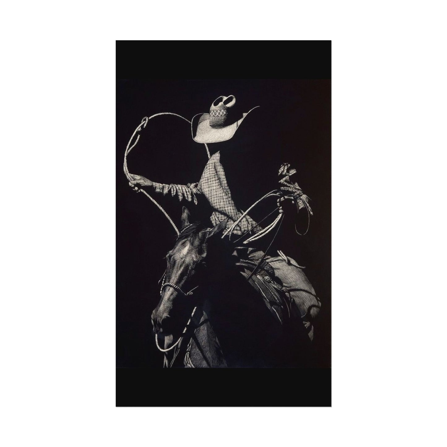 Cattle Chasers – Western Textured Watercolor Matte Posters