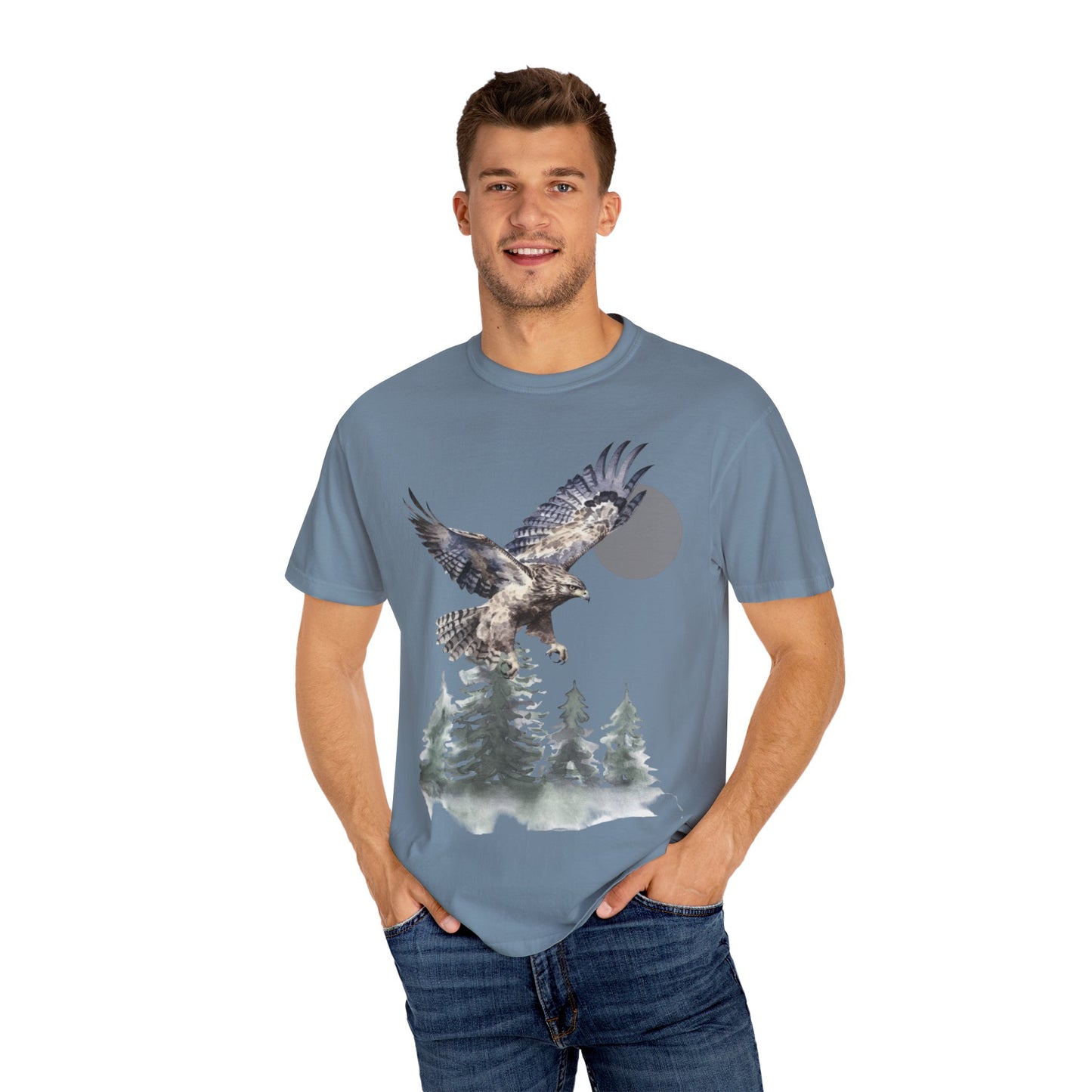 Flying High Wildlife Adventure Tee Unisex Garment-Dyed T-shirt, Boho Nature Tee, Camping Shirt, Adventure Apparel, Gift for Wilderness Lovers