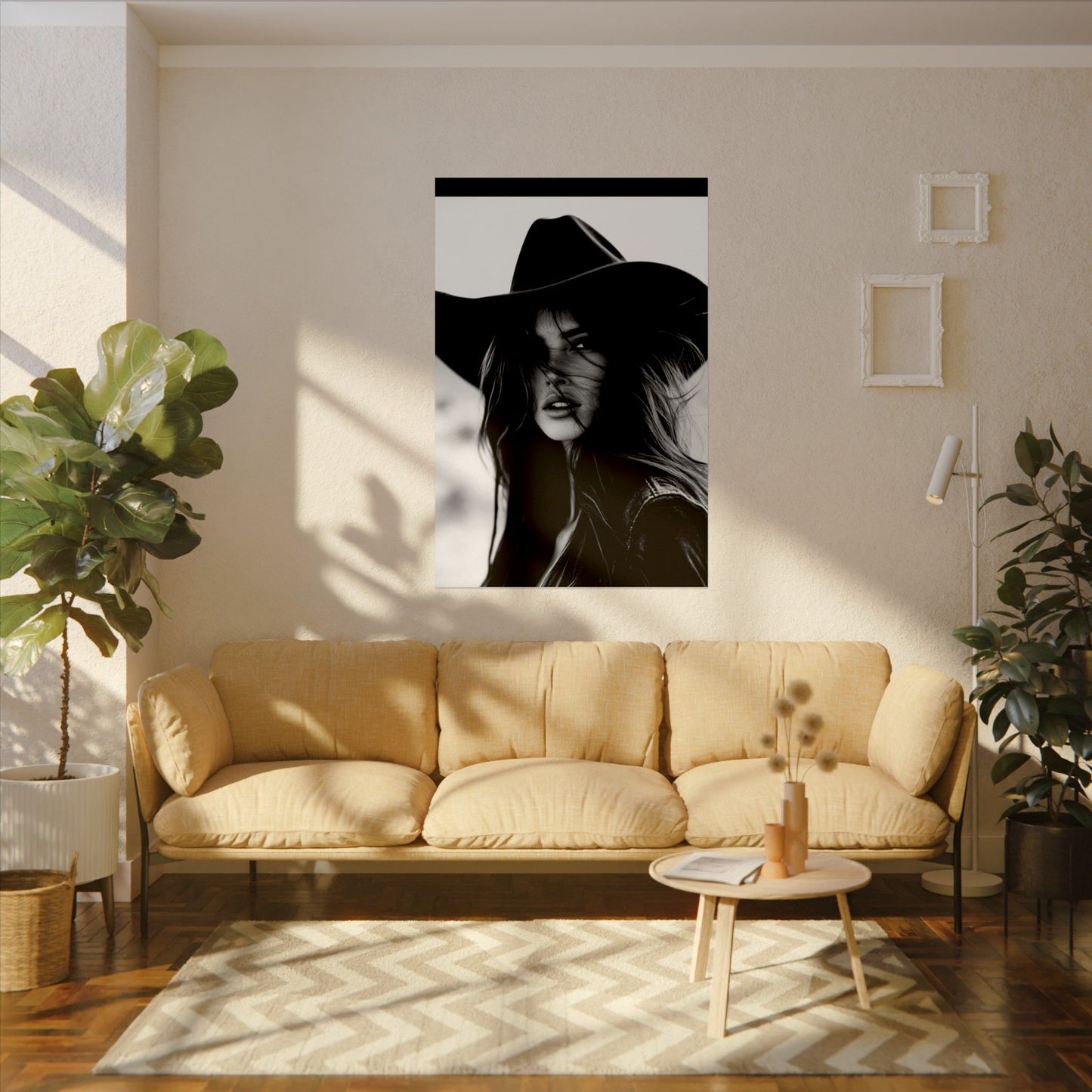 Smoldering Gaze – Western Textured Watercolor Matte Posters