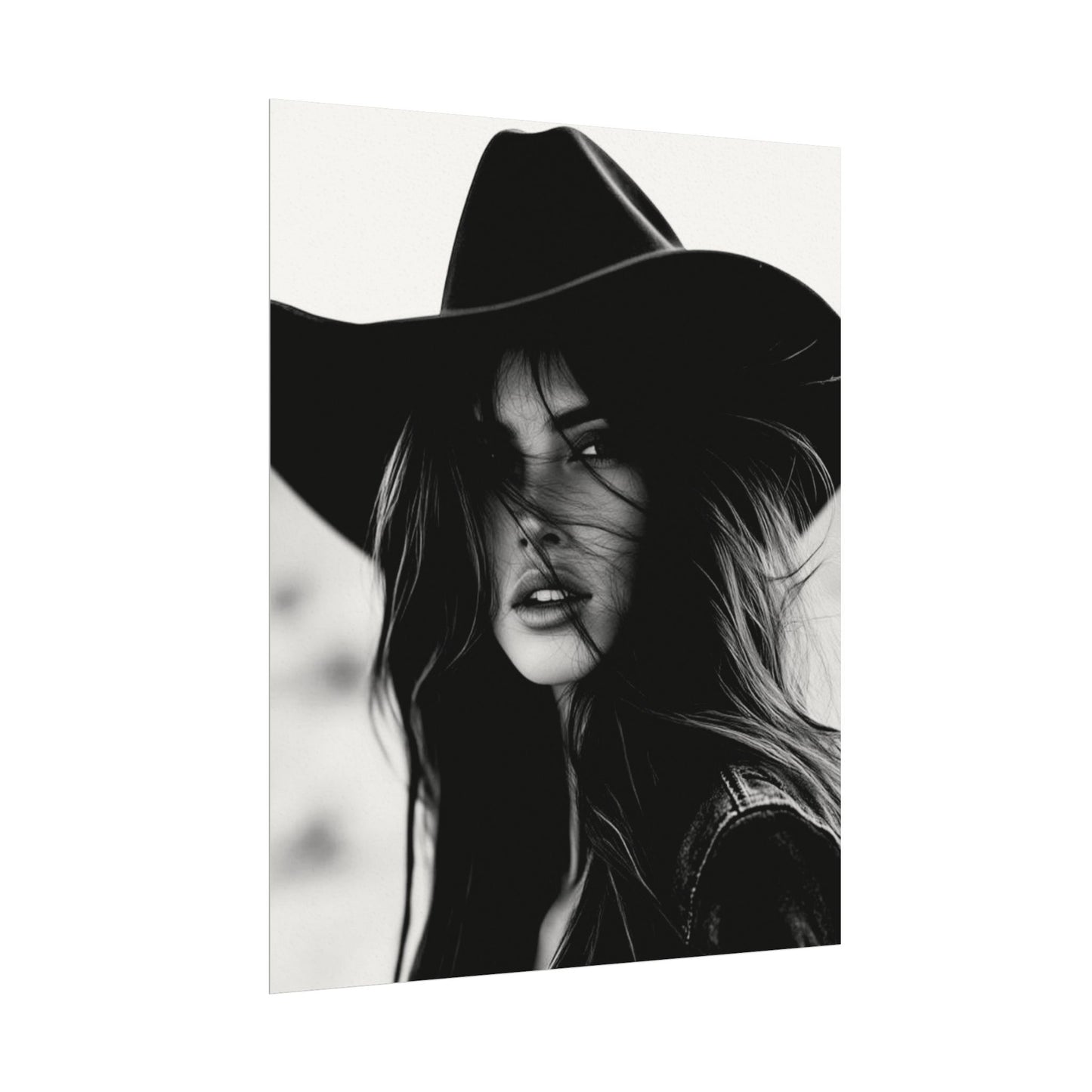 Smoldering Gaze – Western Textured Watercolor Matte Posters