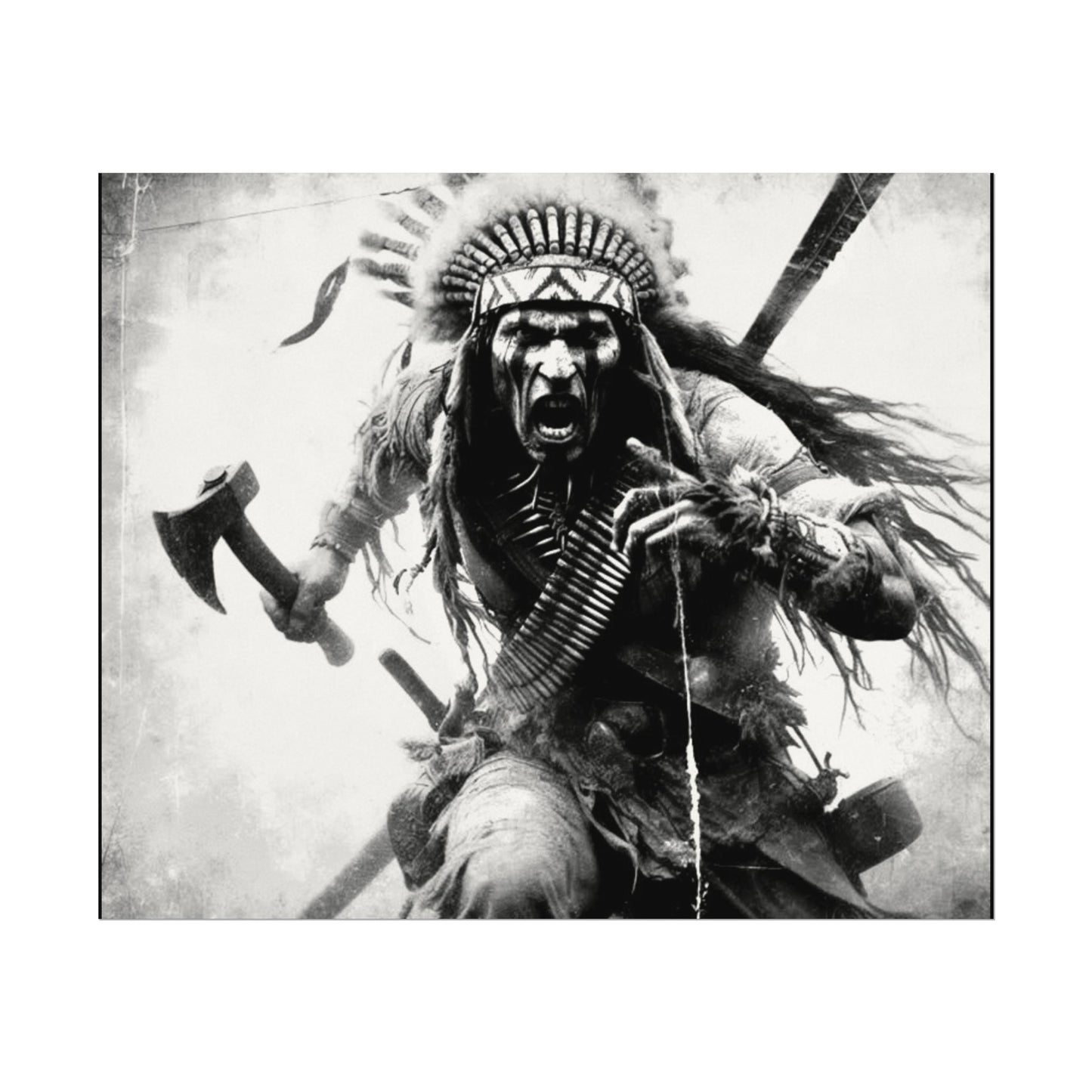 Warriors Charge – Western Textured Watercolor Matte Posters