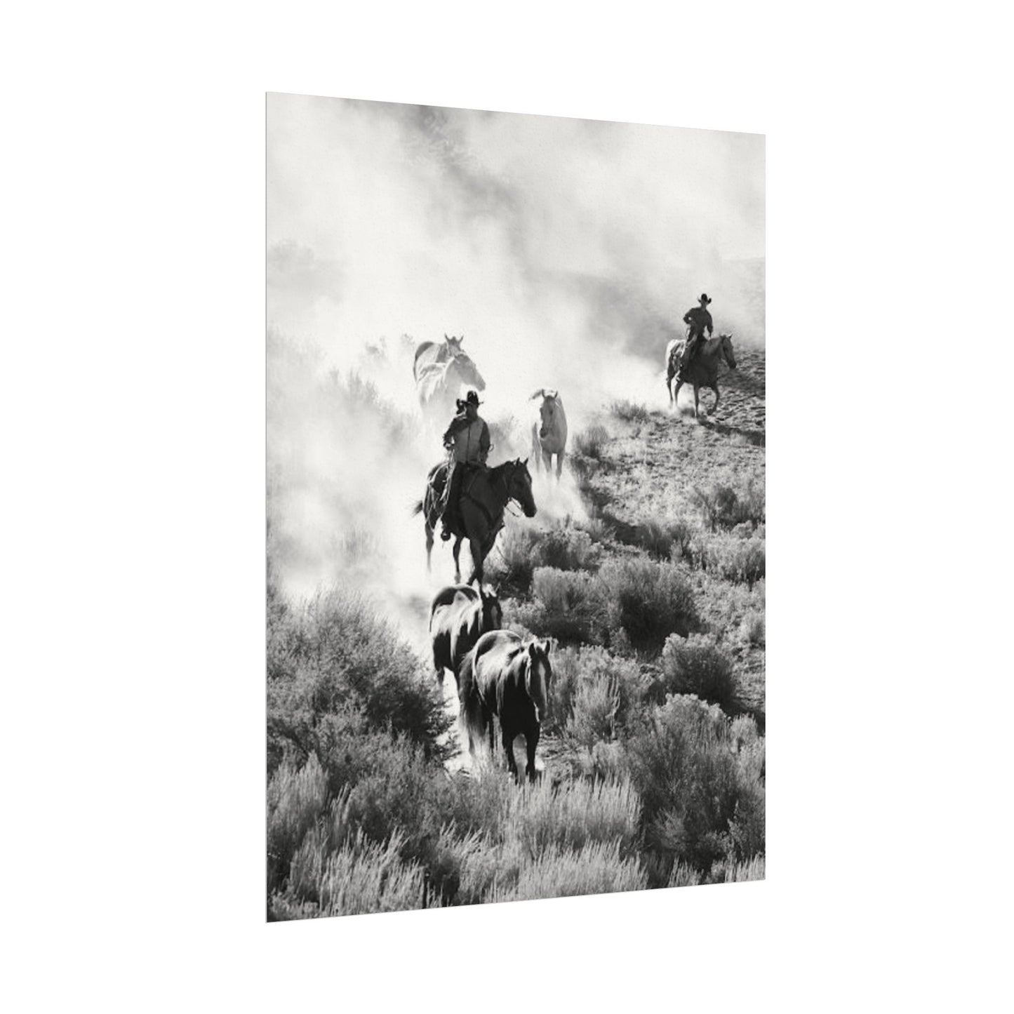 The Dusty Range – Western Textured Watercolor Matte Posters