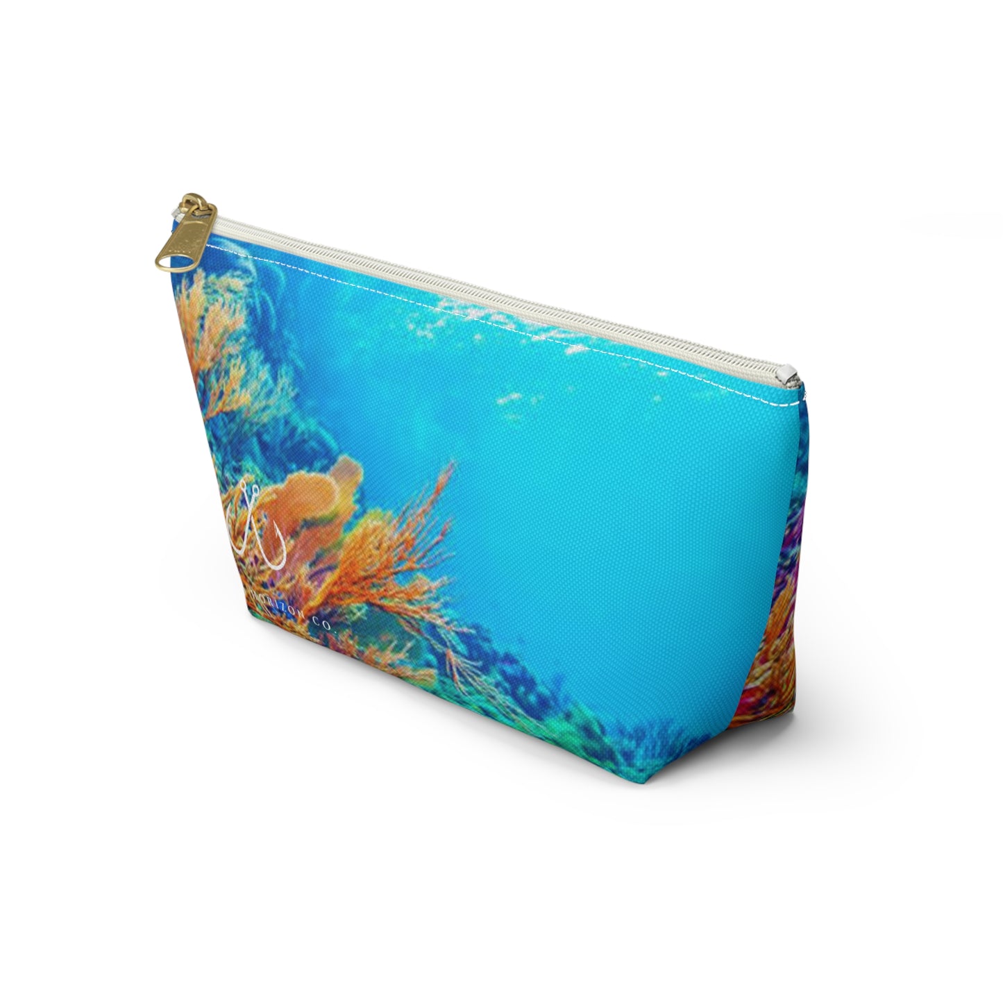 Coral Vibrant Gradient Accessory Pouch | Makeup Bag, Travel Organizer, Gift for Her, Beach Essentials, Stylish Storage