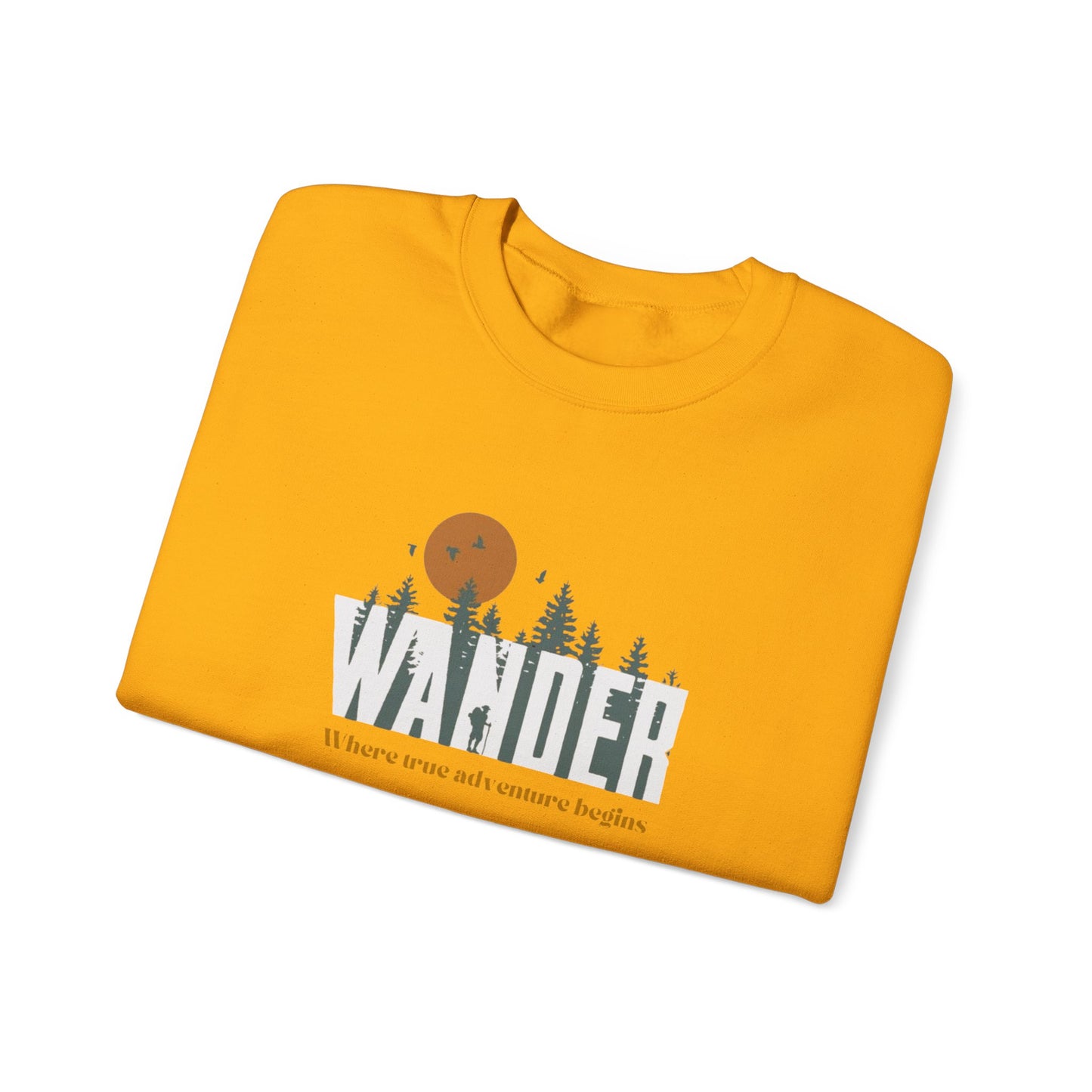 Wander Crewneck Sweatshirt - Cozy Adventure Sweater for Nature Lovers, Perfect for Camping, Travel, Gifts
