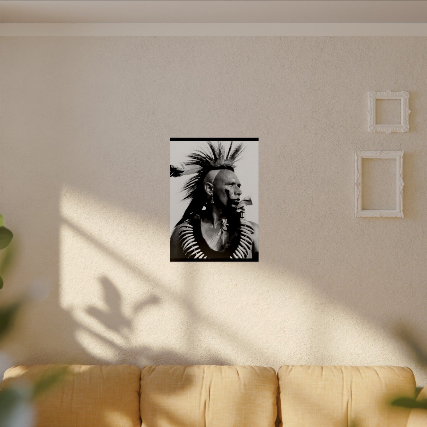 Feathered Warrior Cheif   – Western Textured Watercolor Matte Posters