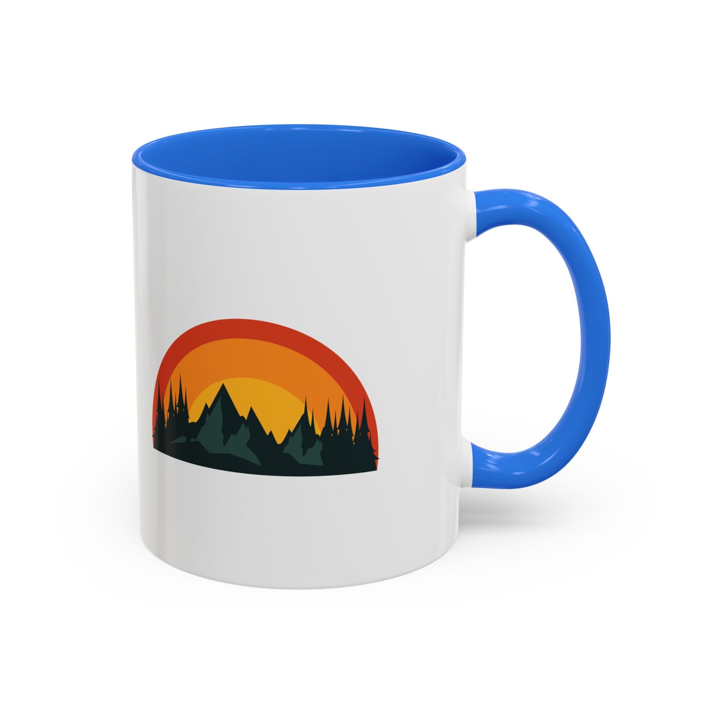 Red, Orange, Yellow Colorful Mountain Sunset Mug, Perfect Gift for Nature Lovers, Cozy Coffee Mug, Campfire Memories, Adventurer's Drinkware