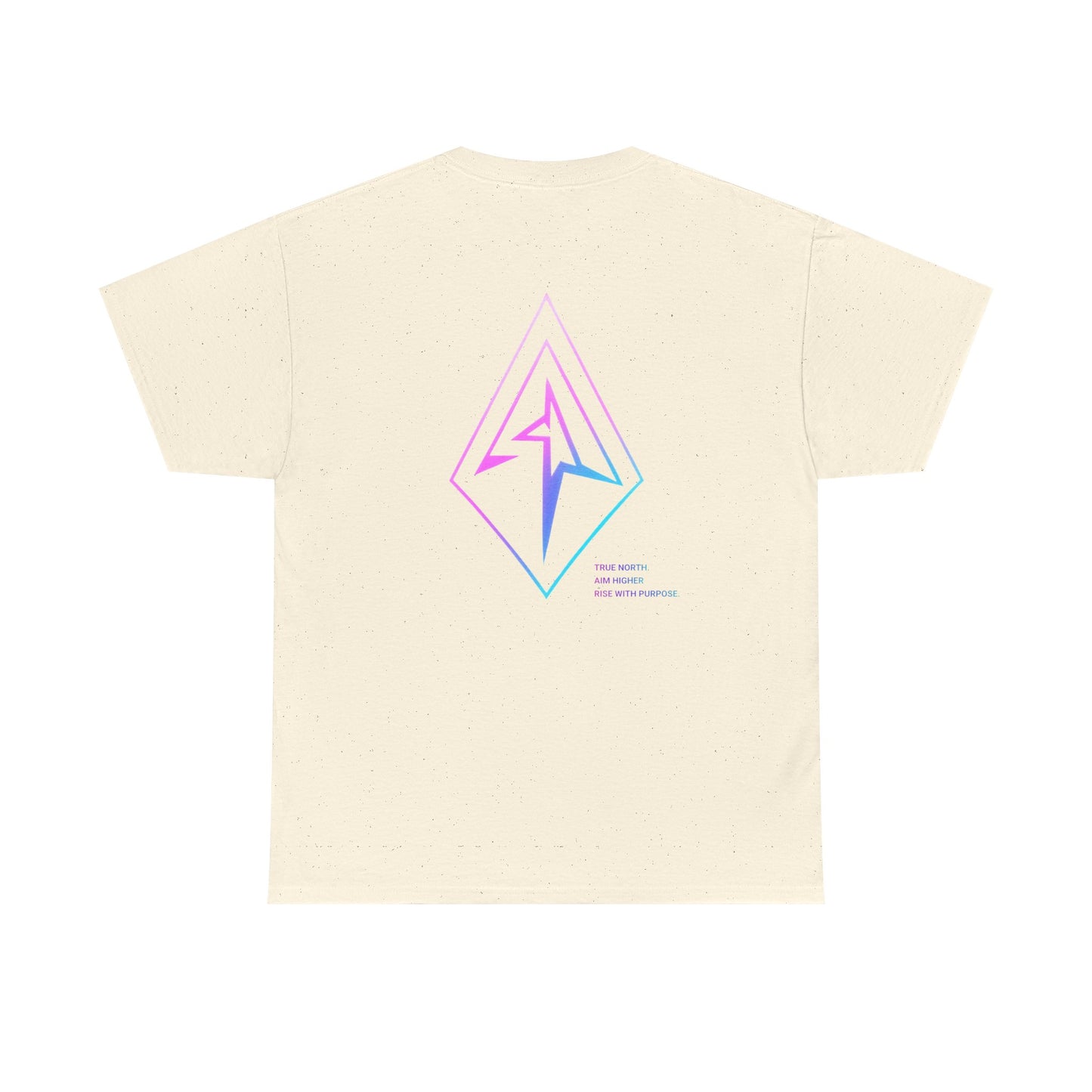 Arrow Ridge Gradient Tee — Minimal Origami Logo T-Shirt with Pastel Holographic Design