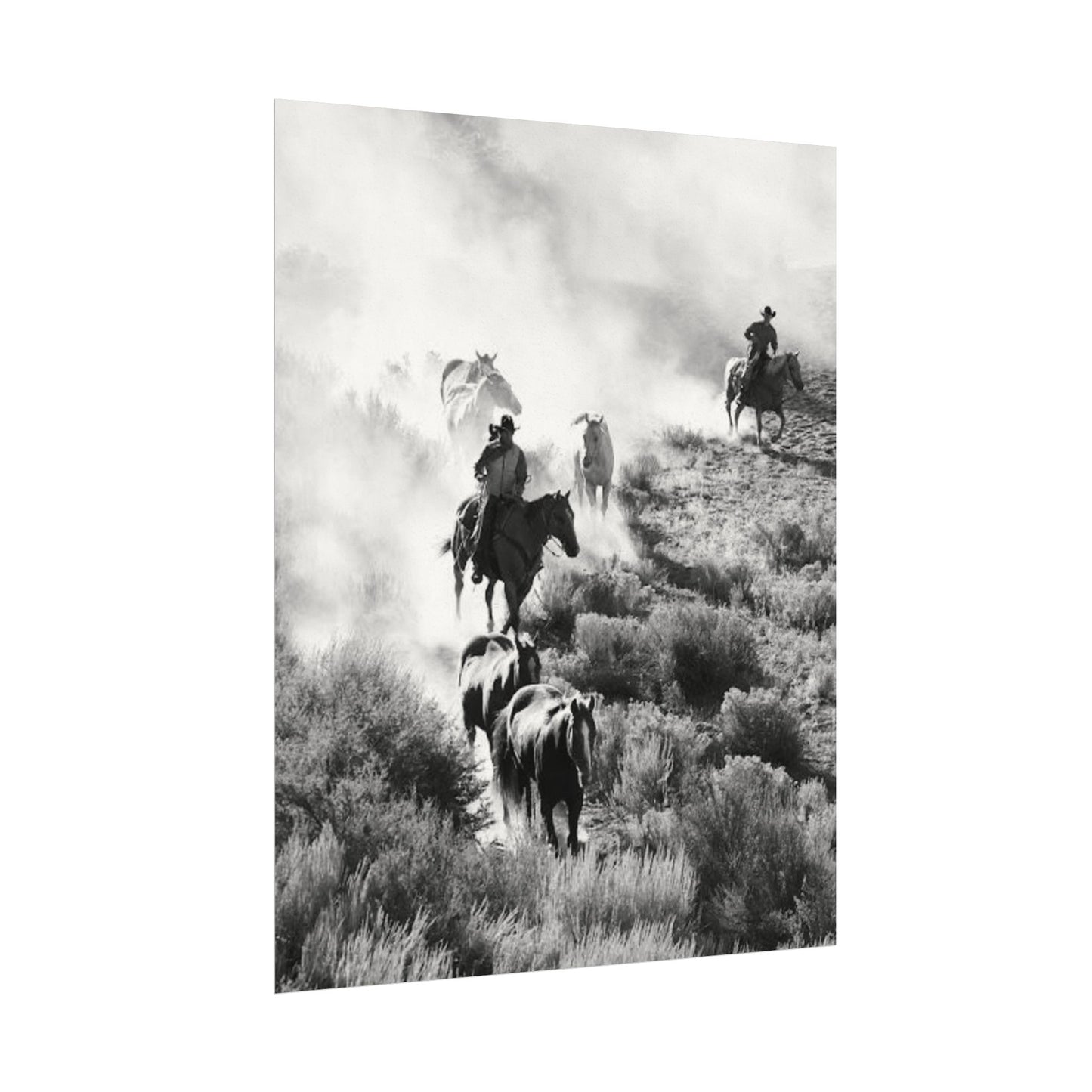 The Dusty Range – Western Textured Watercolor Matte Posters