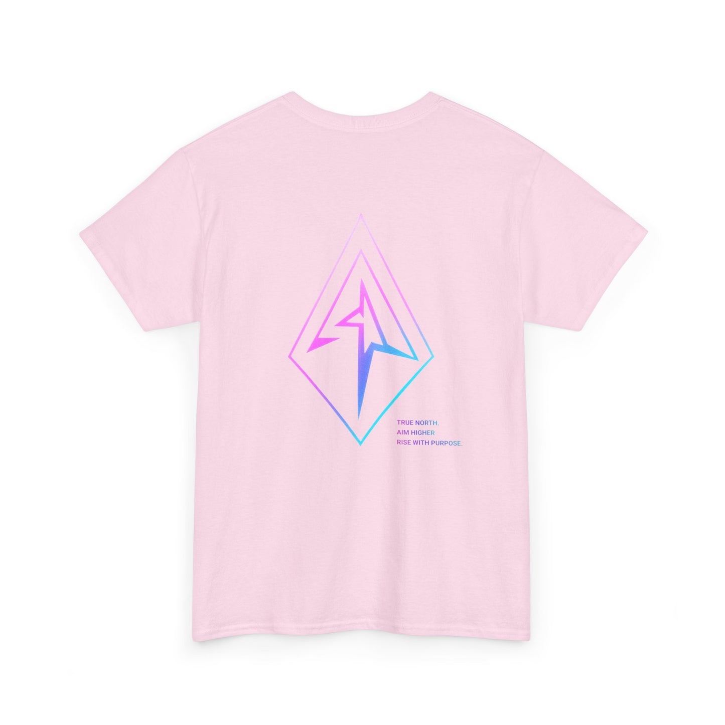 Arrow Ridge Gradient Tee — Minimal Origami Logo T-Shirt with Pastel Holographic Design
