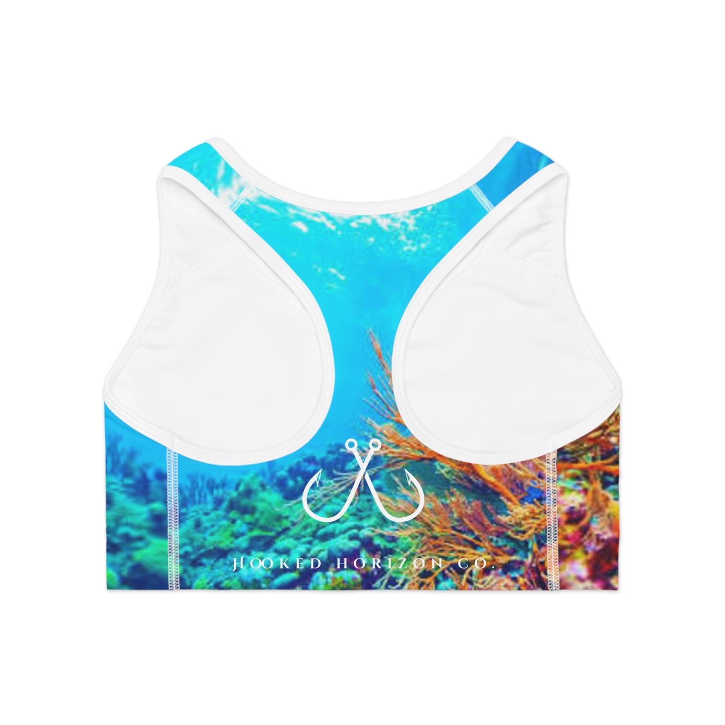 Bright Reef Deep Drift Hooked Horizon Co. Stylish Sports Bra for Active Women, Workout Top, Gym Essential, Fitness Apparel, Athleisure Wear, Yoga Gear