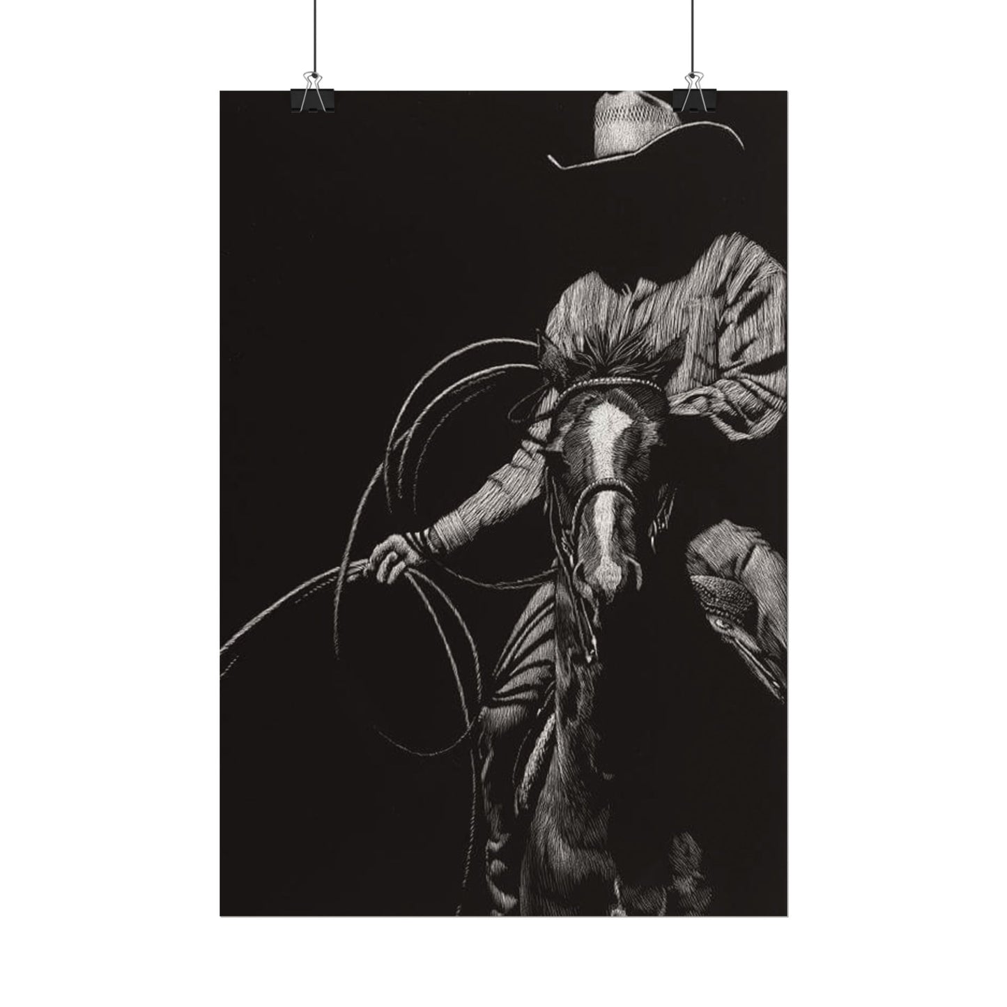 Lasso & Legacy – Western Textured Watercolor Matte Posters