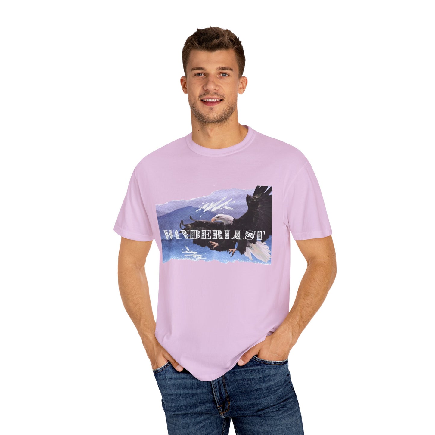 Soaring High Wildlife Adventure Tee Unisex Garment-Dyed T-shirt, Boho Nature Tee, Camping Shirt, Adventure Apparel, Gift for Wilderness Lovers, Angler Lover Giftd