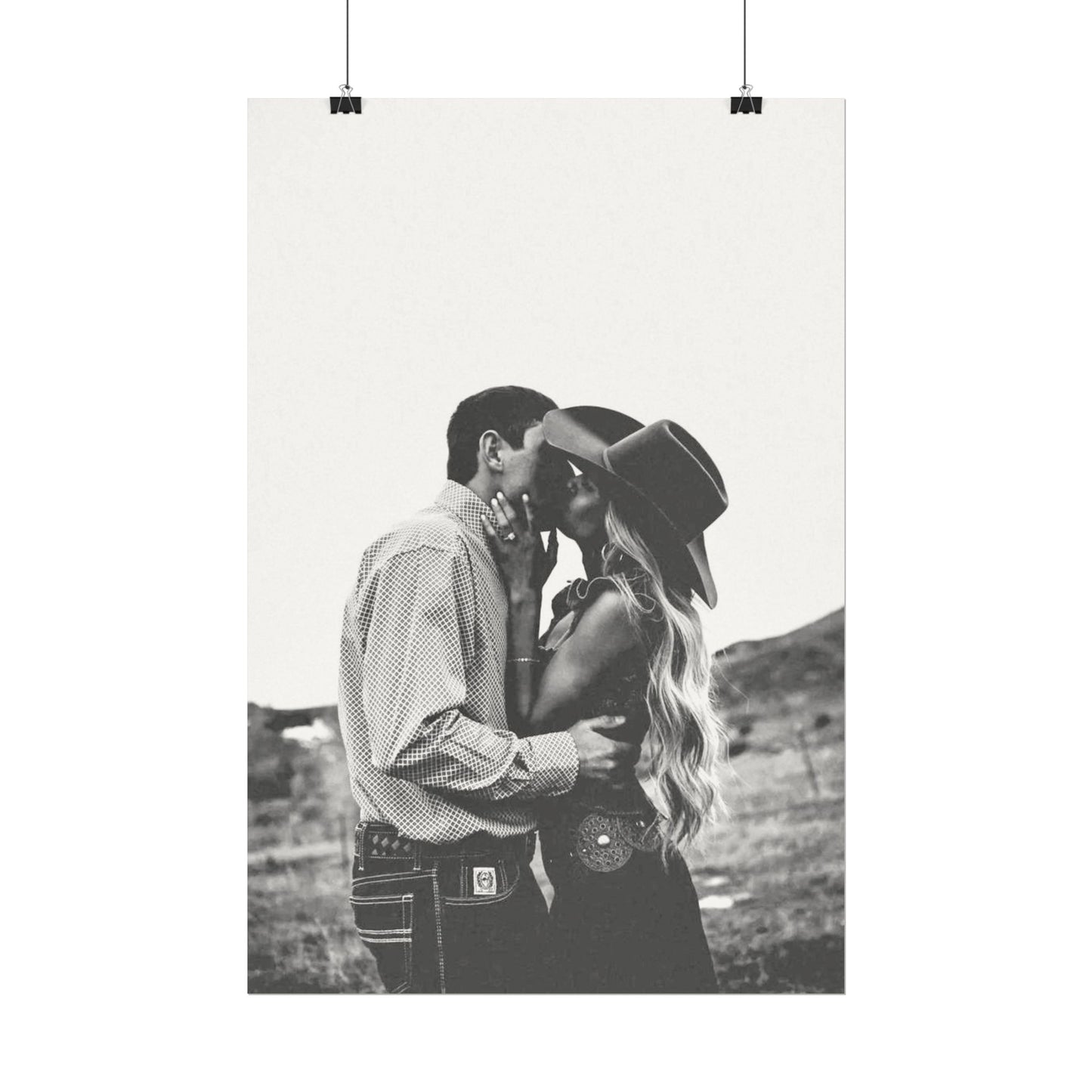 True Loves Kiss – Western Textured Watercolor Matte Posters