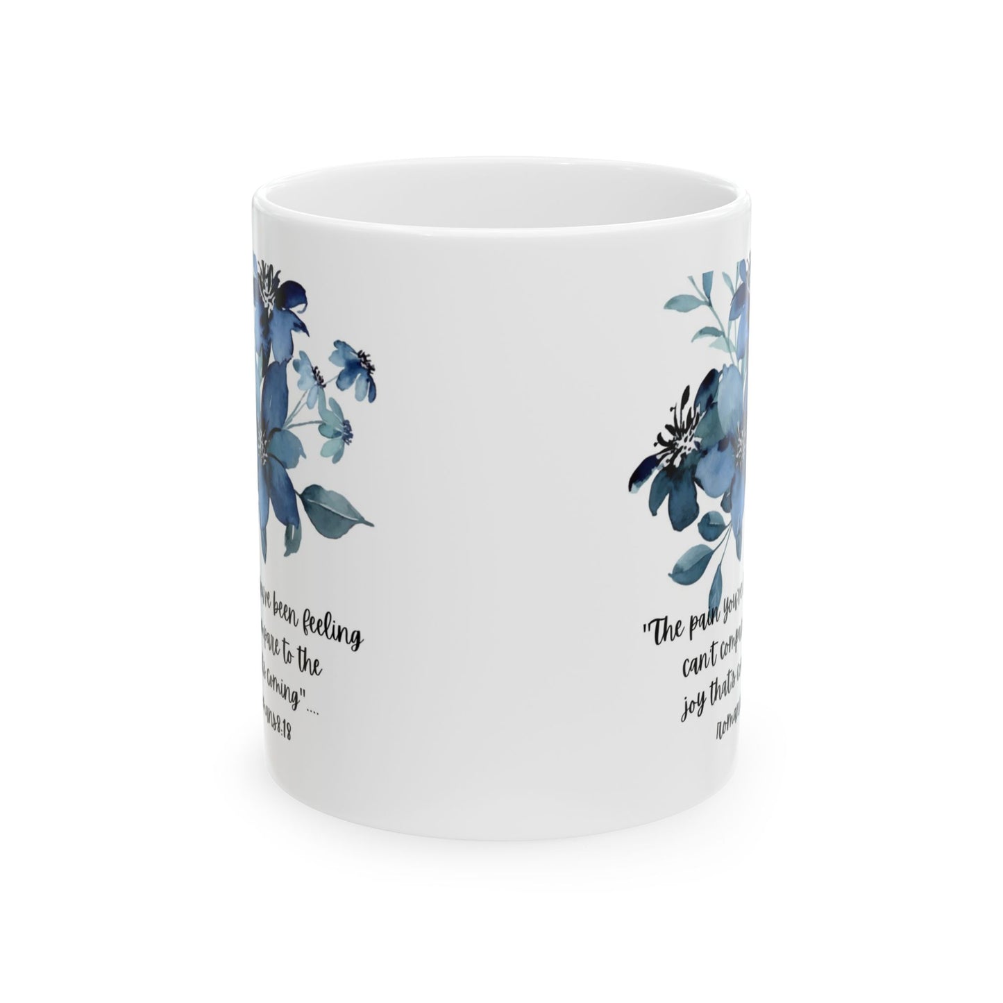 Motivational Floral Ceramic Mug, Inspirational Drinkware, Gift for Her, Office Mug, Mindfulness Quote
