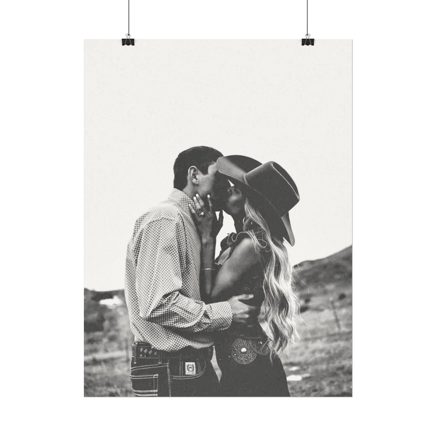 True Loves Kiss – Western Textured Watercolor Matte Posters