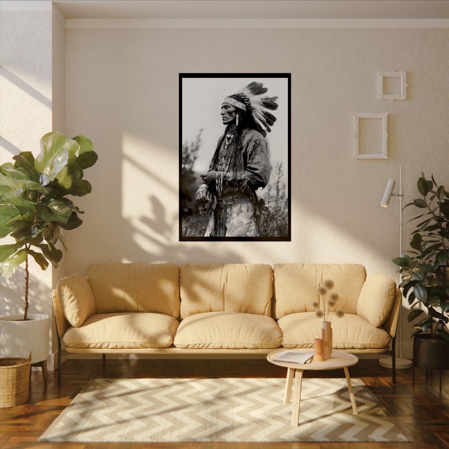 Warriors Gaze – Western Textured Watercolor Matte Posters