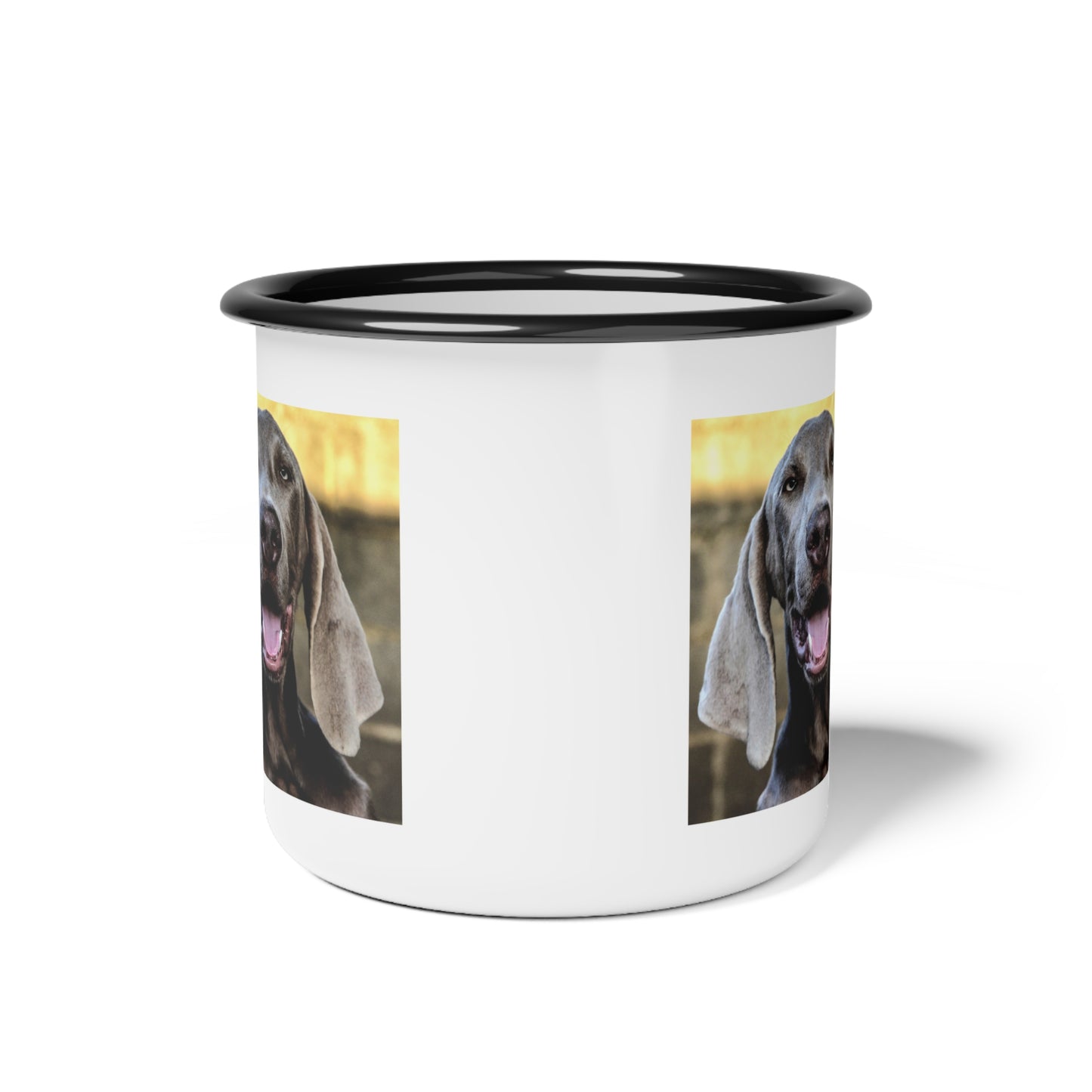 Personalized Dog Camp Mug, Enamel Camp Cup for Dog Lovers, Outdoor Coffee Cup, Pet Gift, Camping Gear, Animal Lover's Mug