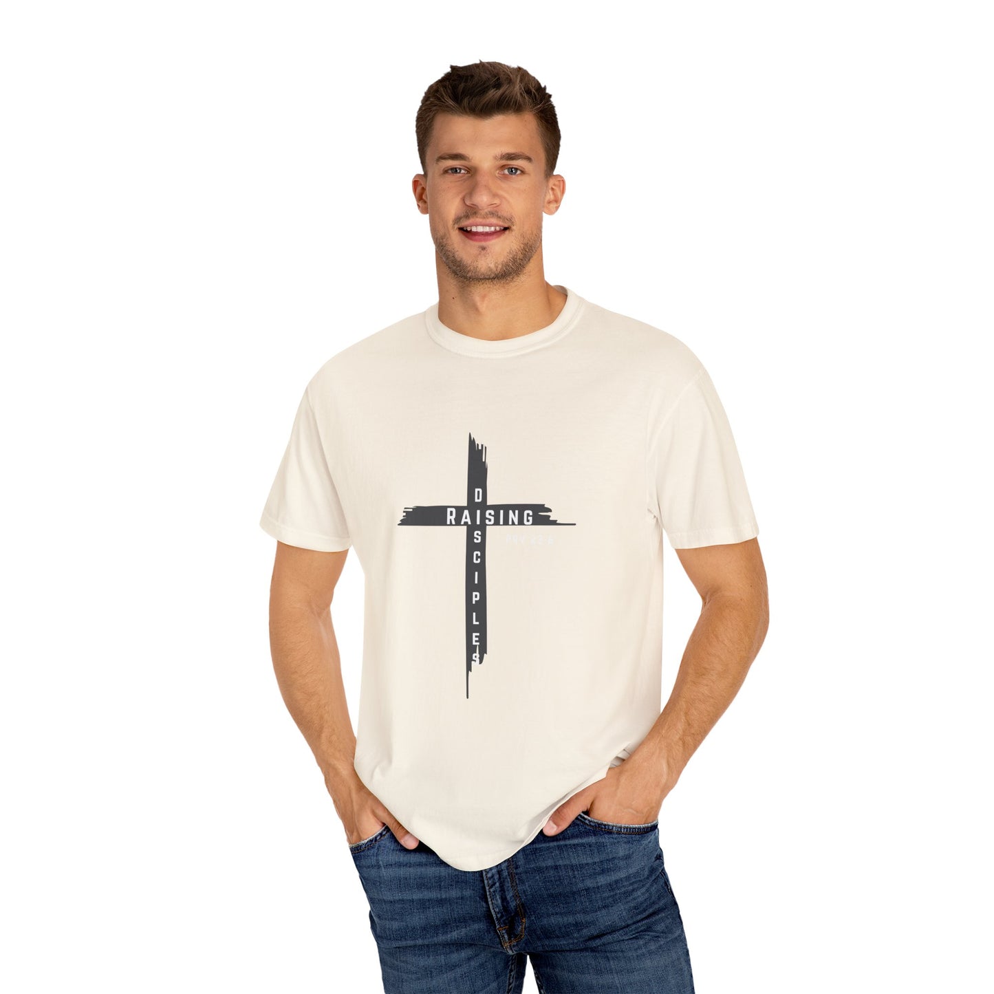 Raising Disciple Garment-Dyed T-Shirt for Faith Wear, Christian Apparel, Spiritual Gift, Youth Group Outfit, Church Merchandise,