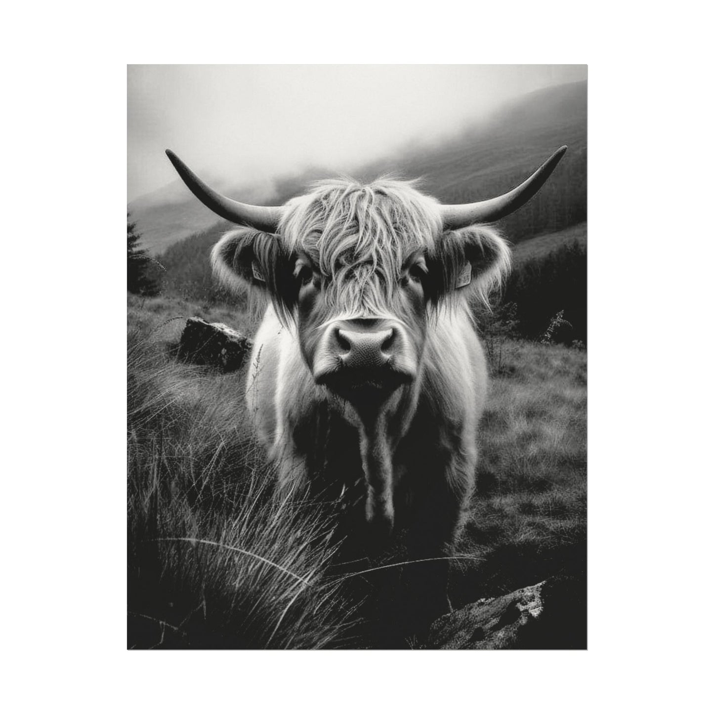 The Horned Guard – Western Textured Watercolor Matte Posters