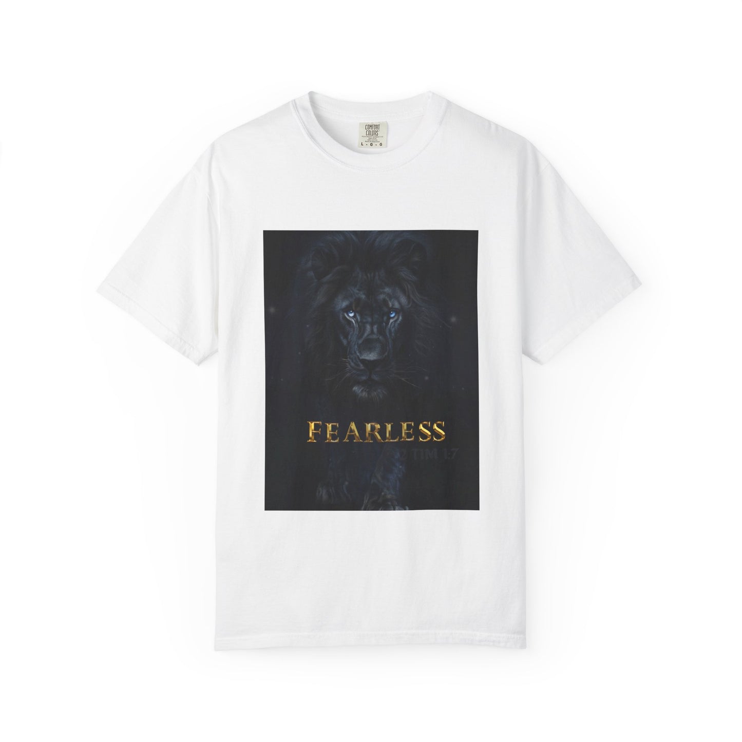 Fearless Lion Spiritual Unisex Garment-Dyed T-shirt, Bold Graphic Tee, Inspirational Apparel, Gifts for Animal Lovers, Motivational Fashion