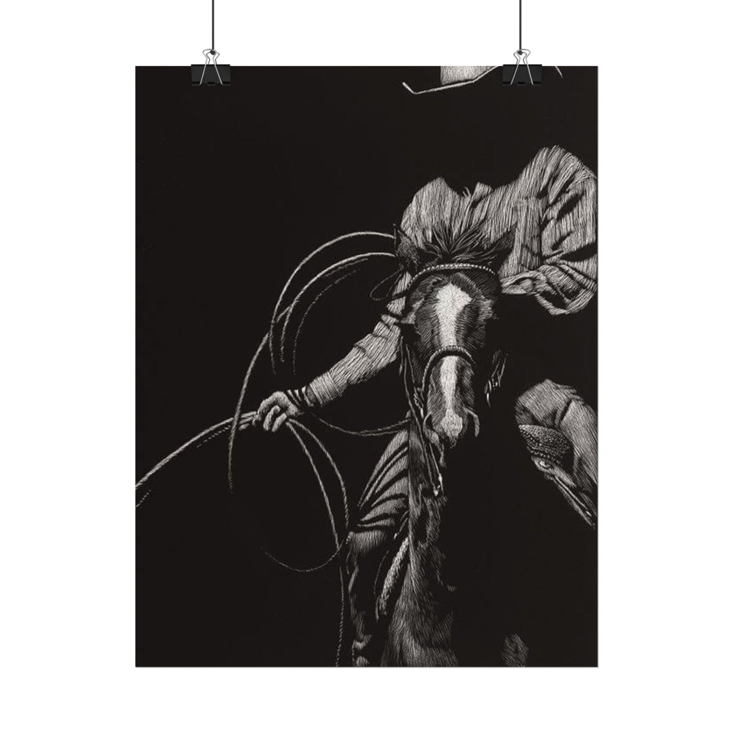 Lasso & Legacy – Western Textured Watercolor Matte Posters