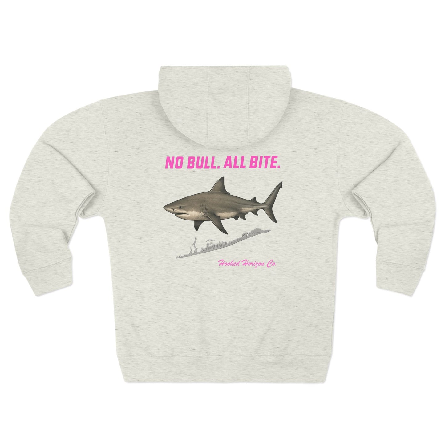 Siesta Key Bull Shark Tee Deep Drift Hooked Horizon C. No Bull All BiteUnisex Zip Hoodie for Ocean Lovers, Nautical Fashion, Cool Weather Gear, Everyday Comfort, Perfect Gift