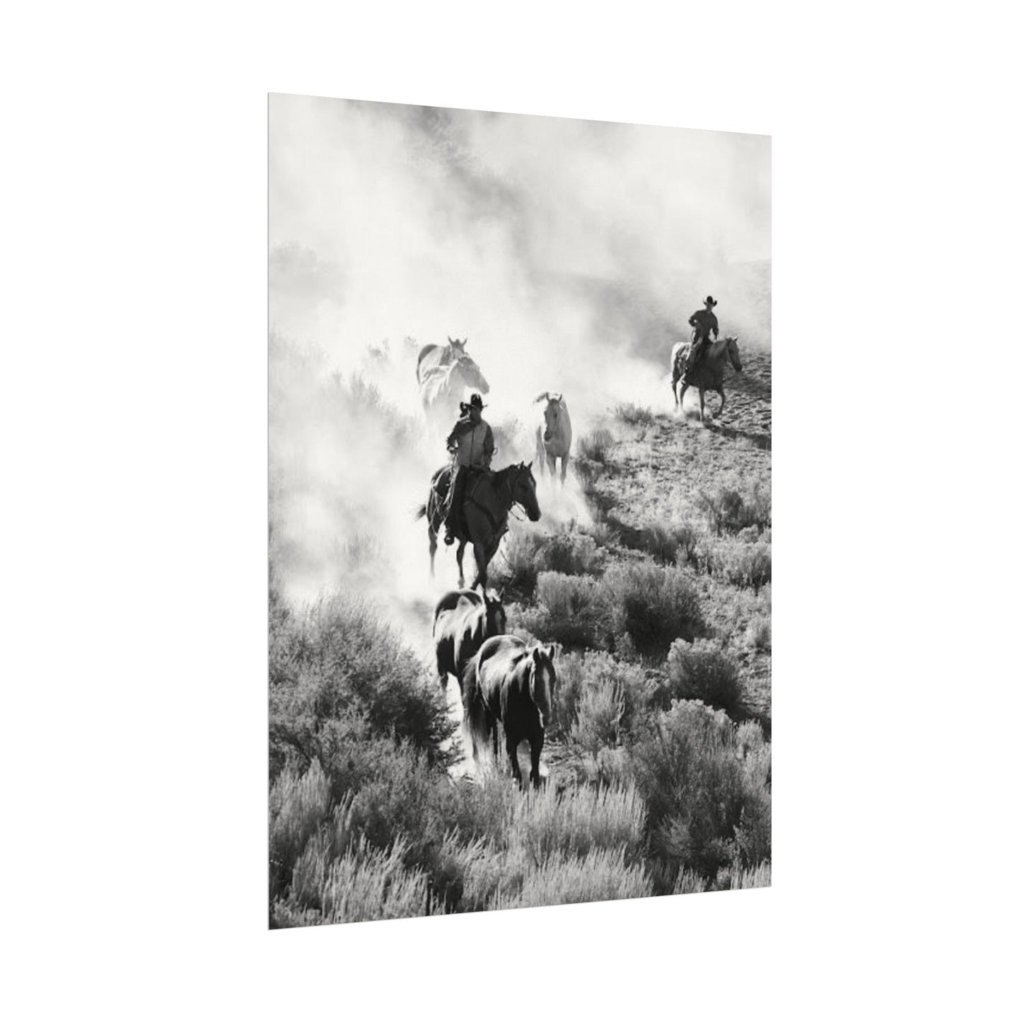 The Dusty Range – Western Textured Watercolor Matte Posters