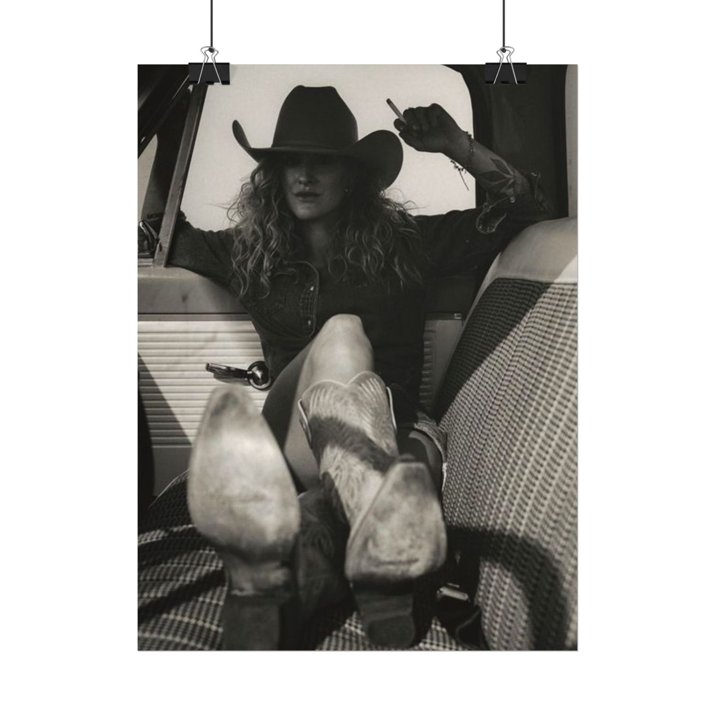 Whiskey Kissed Trouble – Western Textured Watercolor Matte Posters