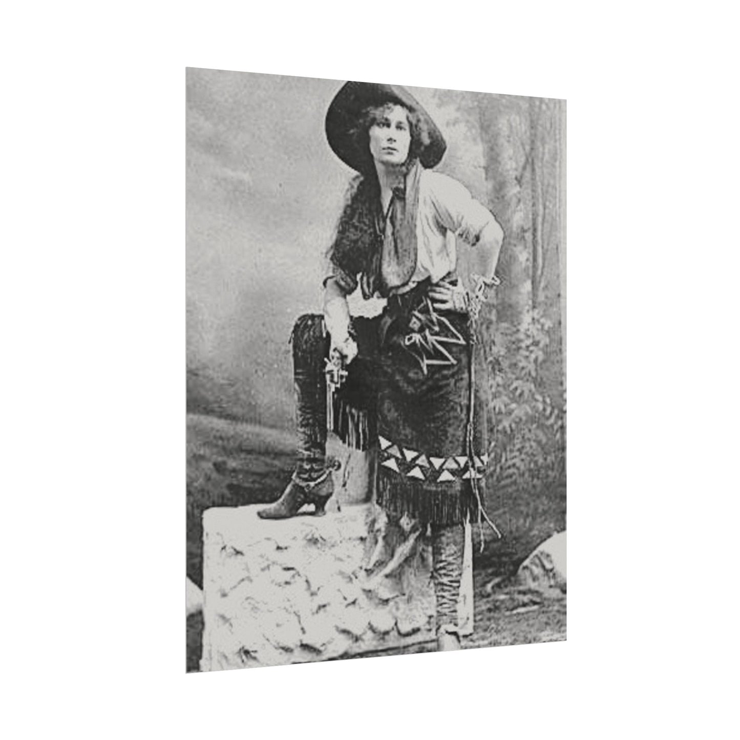 Wild Frontier Rose– Western Textured Watercolor Matte Posters