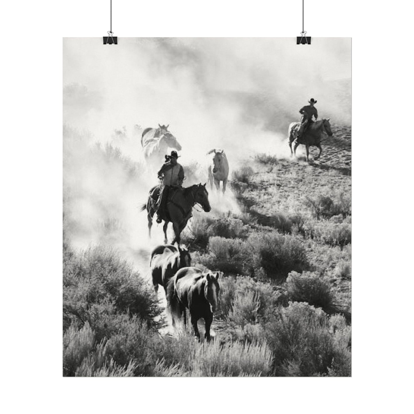The Dusty Range – Western Textured Watercolor Matte Posters
