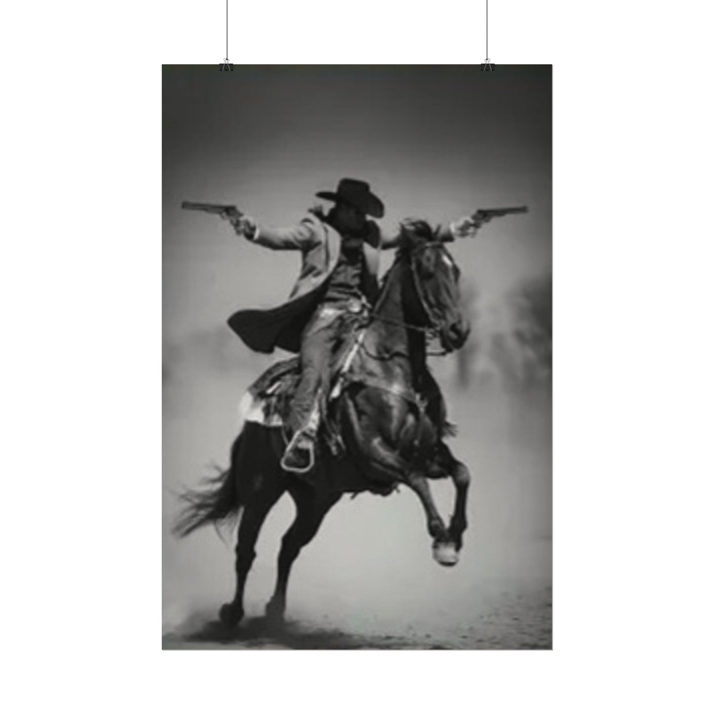 Smoke & Spurs – Western Textured Watercolor Matte Posters