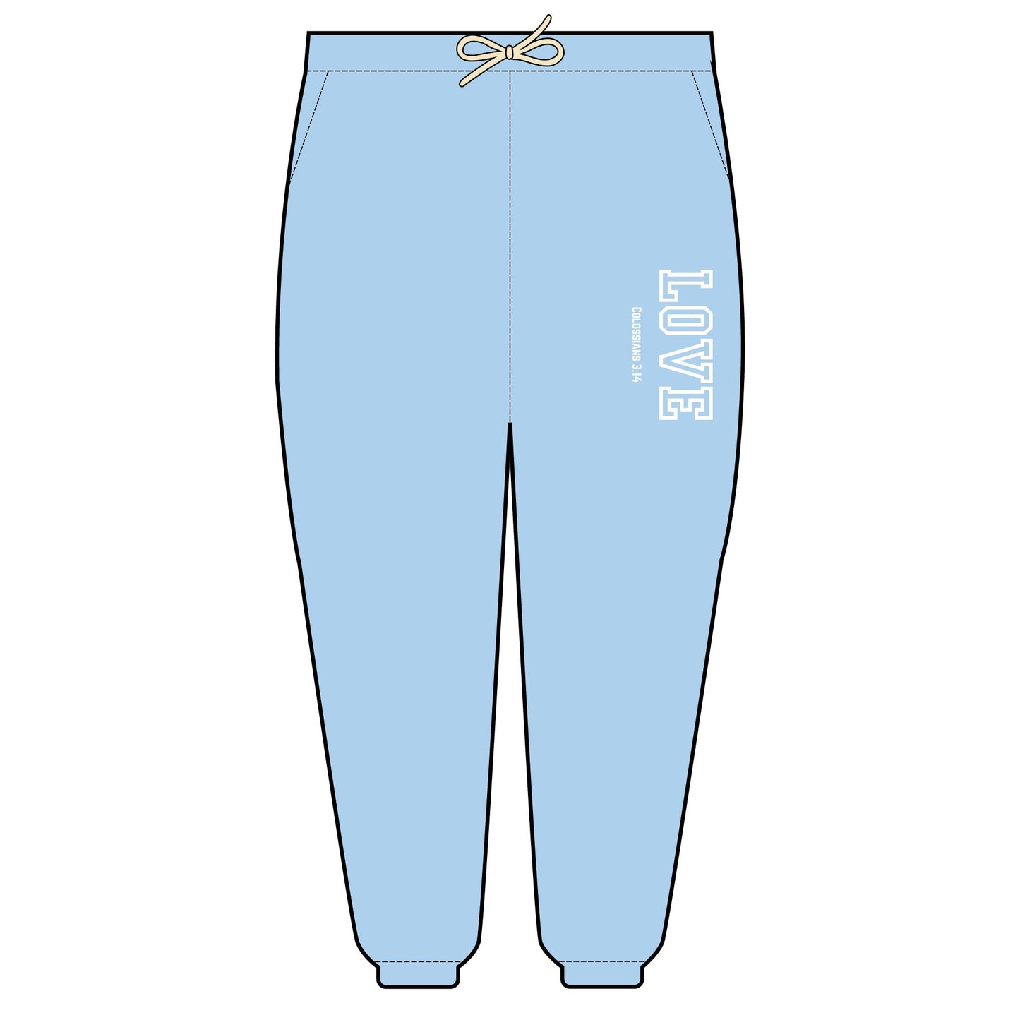 Love Relaxed Embroidered Fleece Sweatpants | Cozy Loungewear, Gifts for Everyone, Comfortable Joggers, Christian, Spiritual Wear, Relaxed Fit Sweatpants, Unisex Fashion