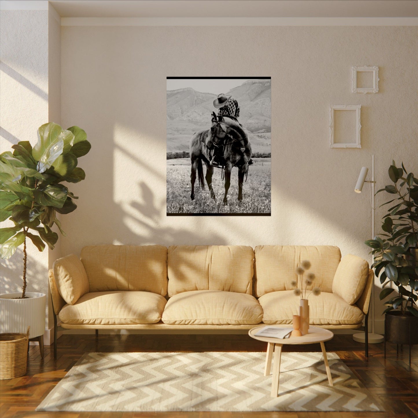 Love In The Saddle – Western Textured Watercolor Matte Posters