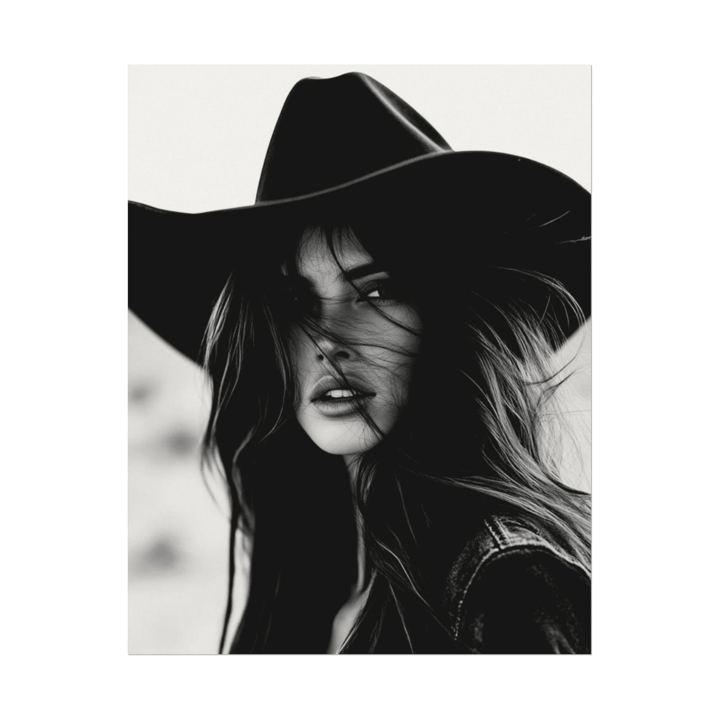 Smoldering Gaze – Western Textured Watercolor Matte Posters