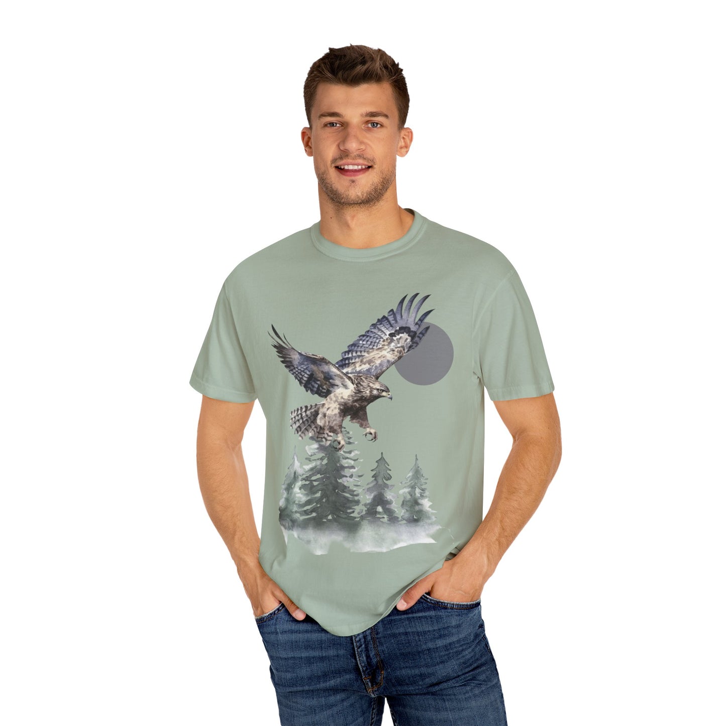 Flying High Wildlife Adventure Tee Unisex Garment-Dyed T-shirt, Boho Nature Tee, Camping Shirt, Adventure Apparel, Gift for Wilderness Lovers