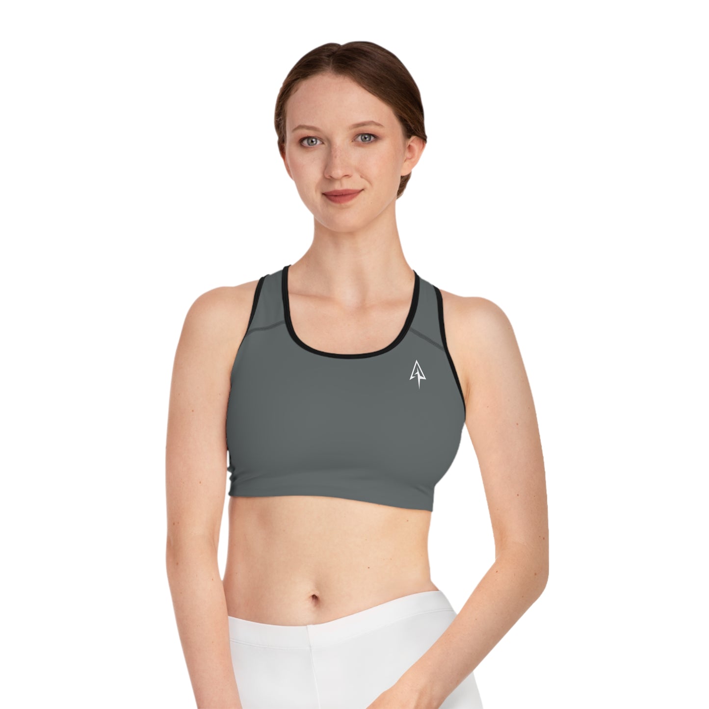 Arrow Ridge Gray Stylish Sports Bra for Active Women, Workout Top, Gym Essential, Fitness Apparel, Athleisure Wear, Yoga Gear