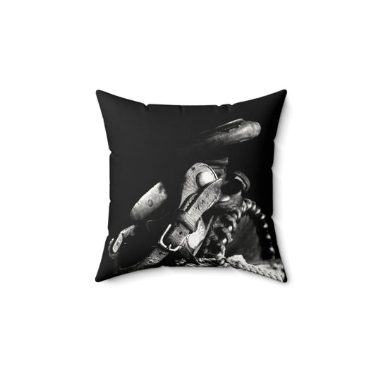 Saddle Up Faux Suede Pillow, Cozy Home Decor, Motivational Cushion, Bohemian Bedroom Accessory, Unique Gift Idea, Stay Wild