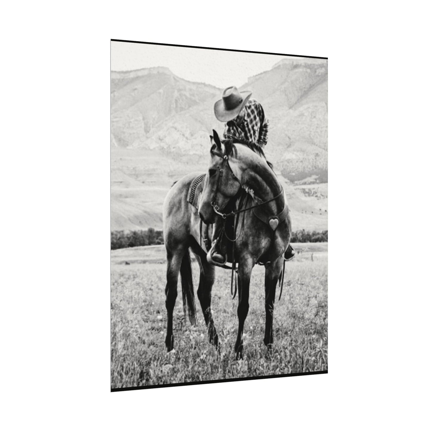 Love In The Saddle – Western Textured Watercolor Matte Posters
