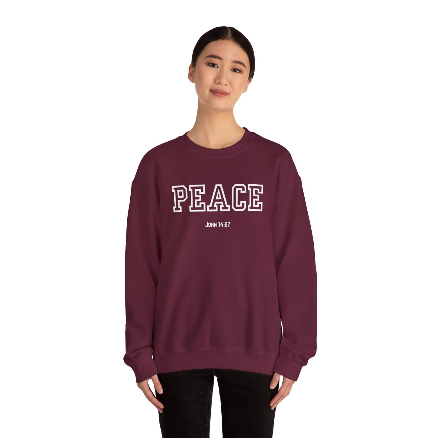 Unisex Peace Sweatshirt | Cozy Crewneck for Comfort, Faith & Hope | Perfect Gift for Family, Friends, and Holidays | Inspirational Apparel,