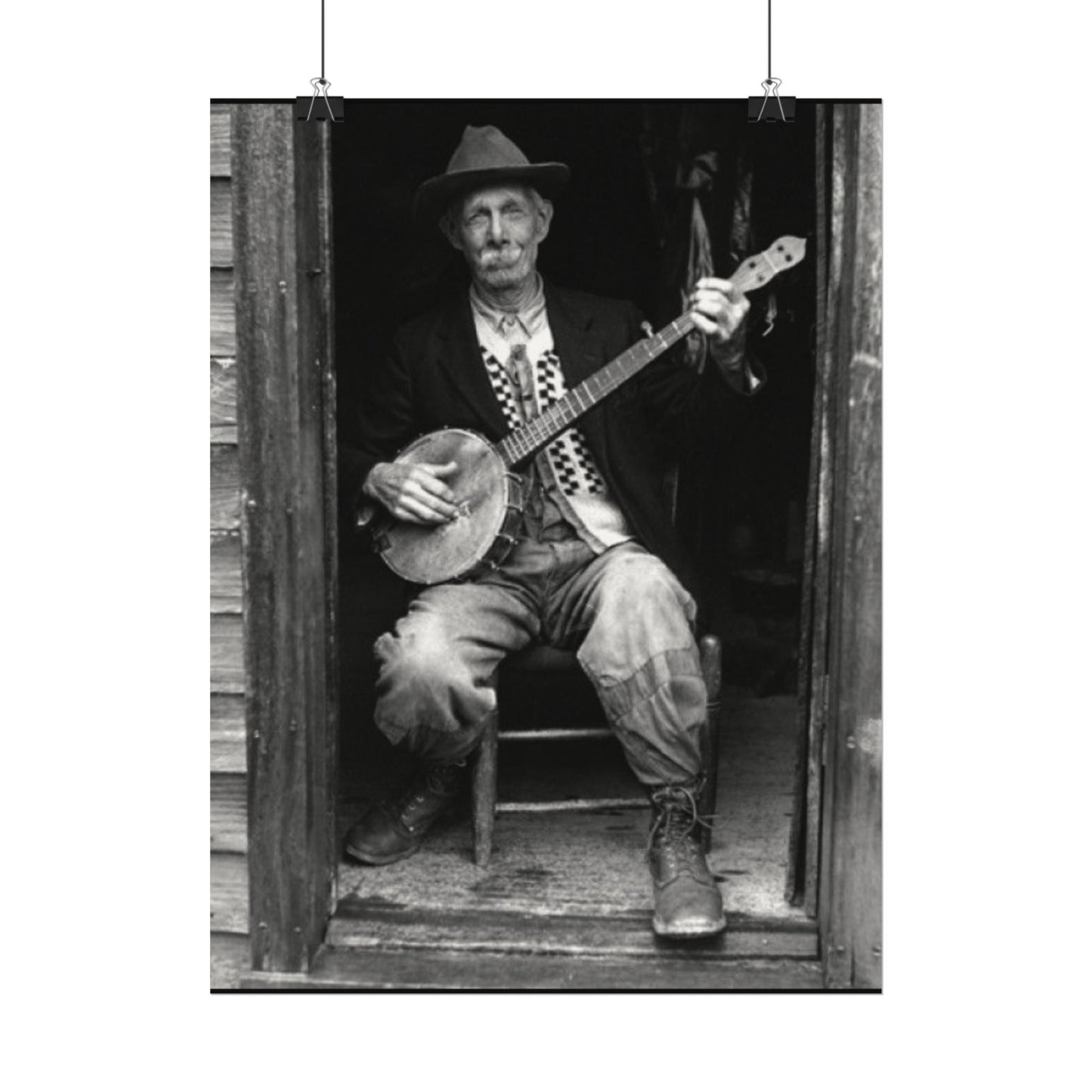 Strings In The Still – Western Textured Watercolor Matte Posters