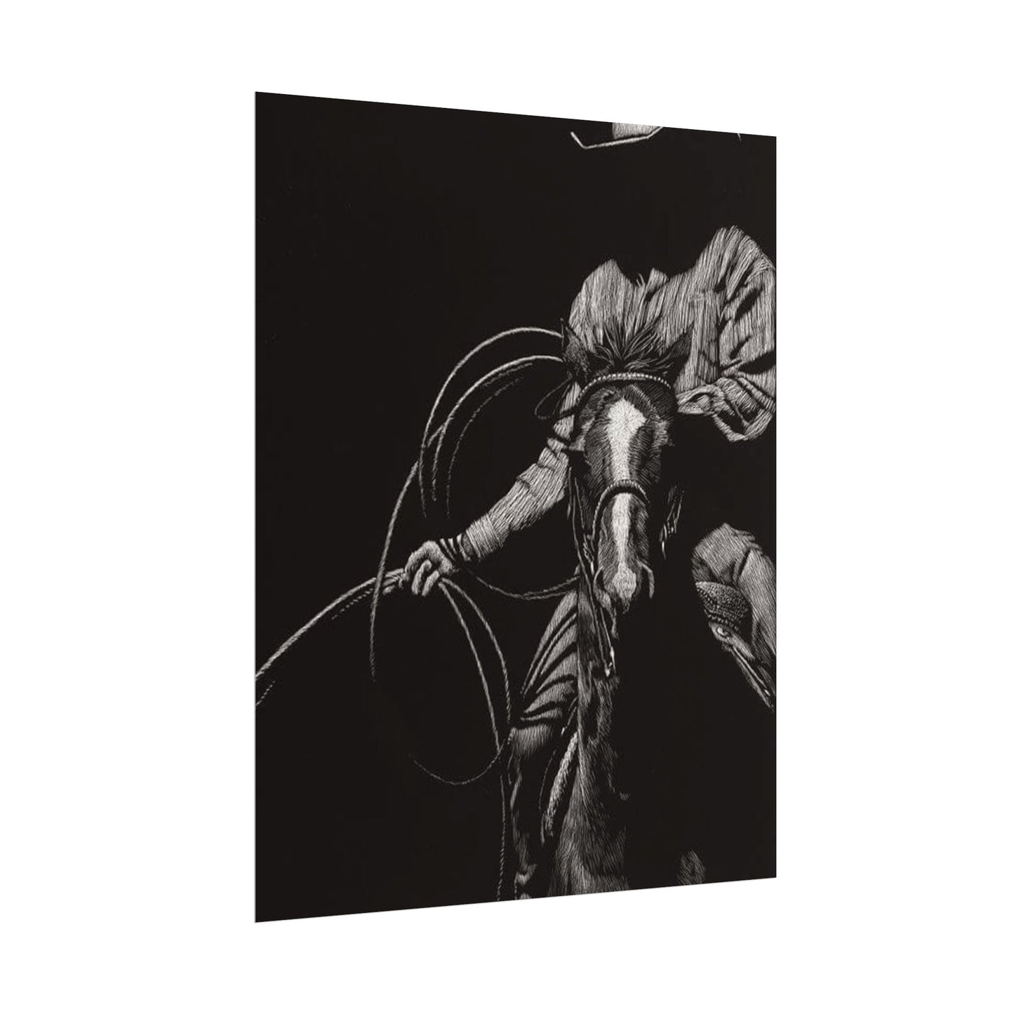 Lasso & Legacy – Western Textured Watercolor Matte Posters