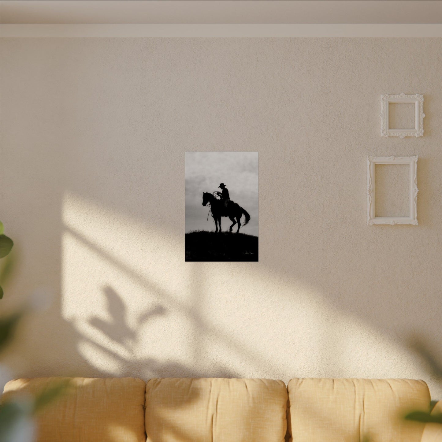 Rider On The Ridge – Western Textured Watercolor Matte Posters